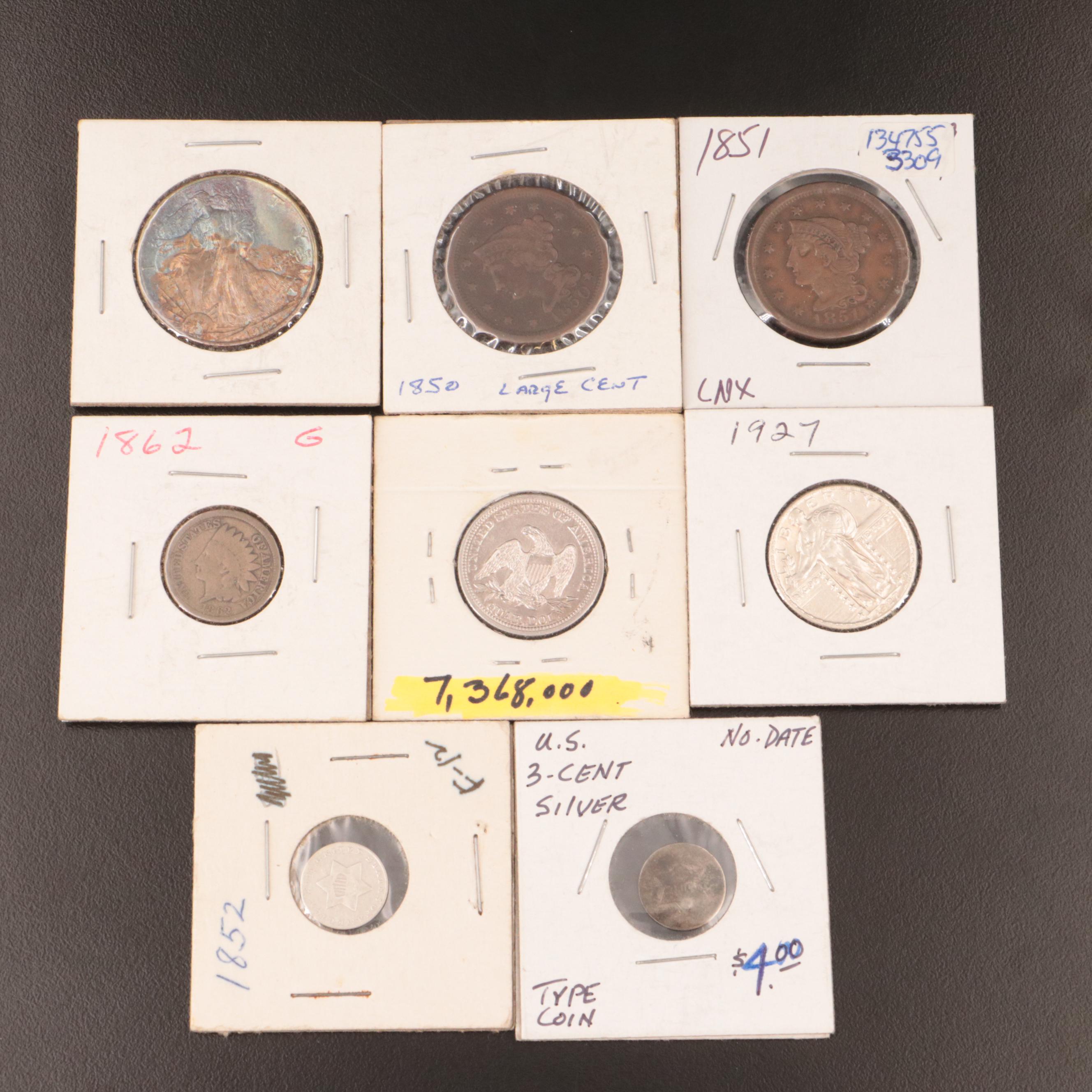 Antique U.S. Type Coins, Mainly Silver