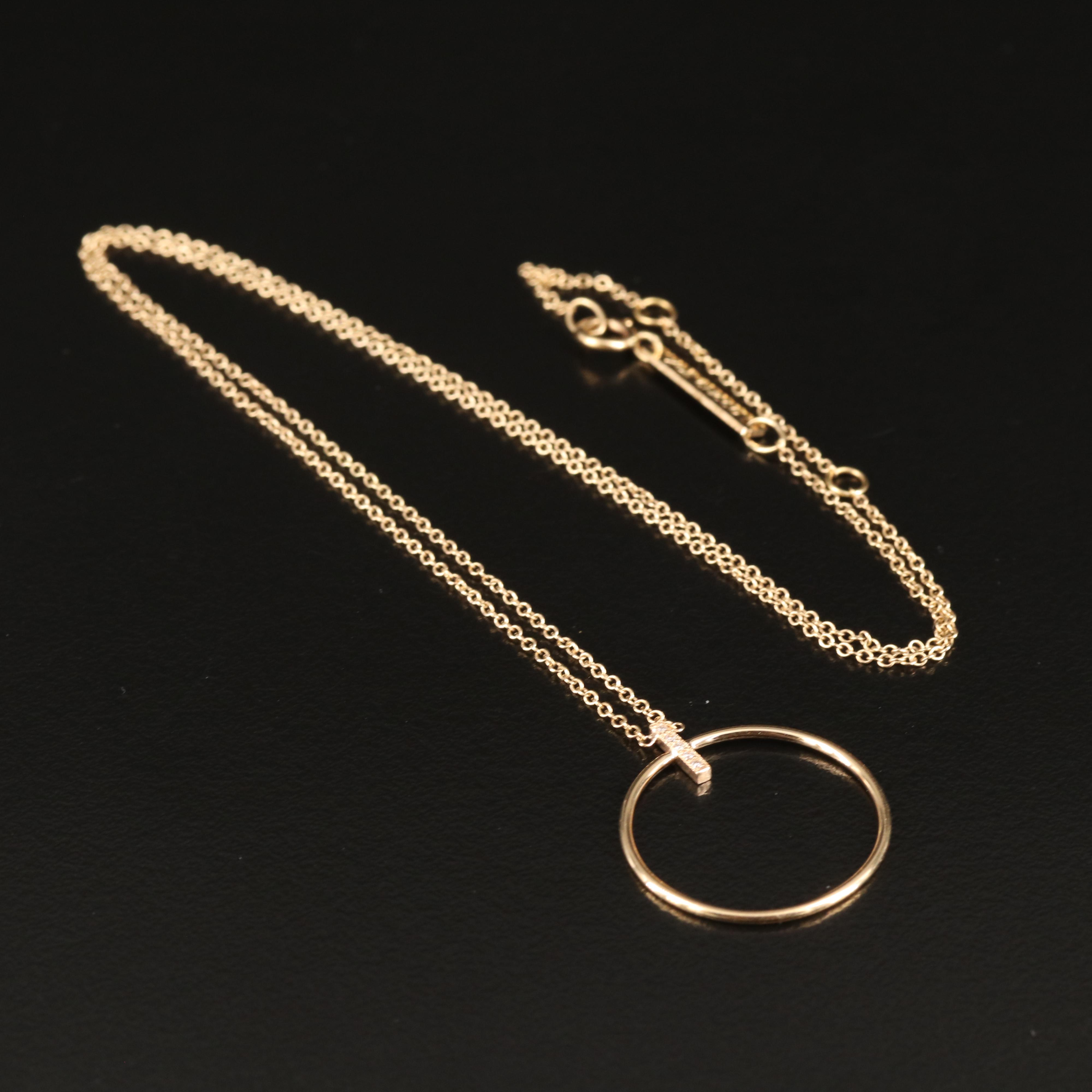 Zoë Chicco 14K 0.02 CTW Diamond Circle Pendant Necklace