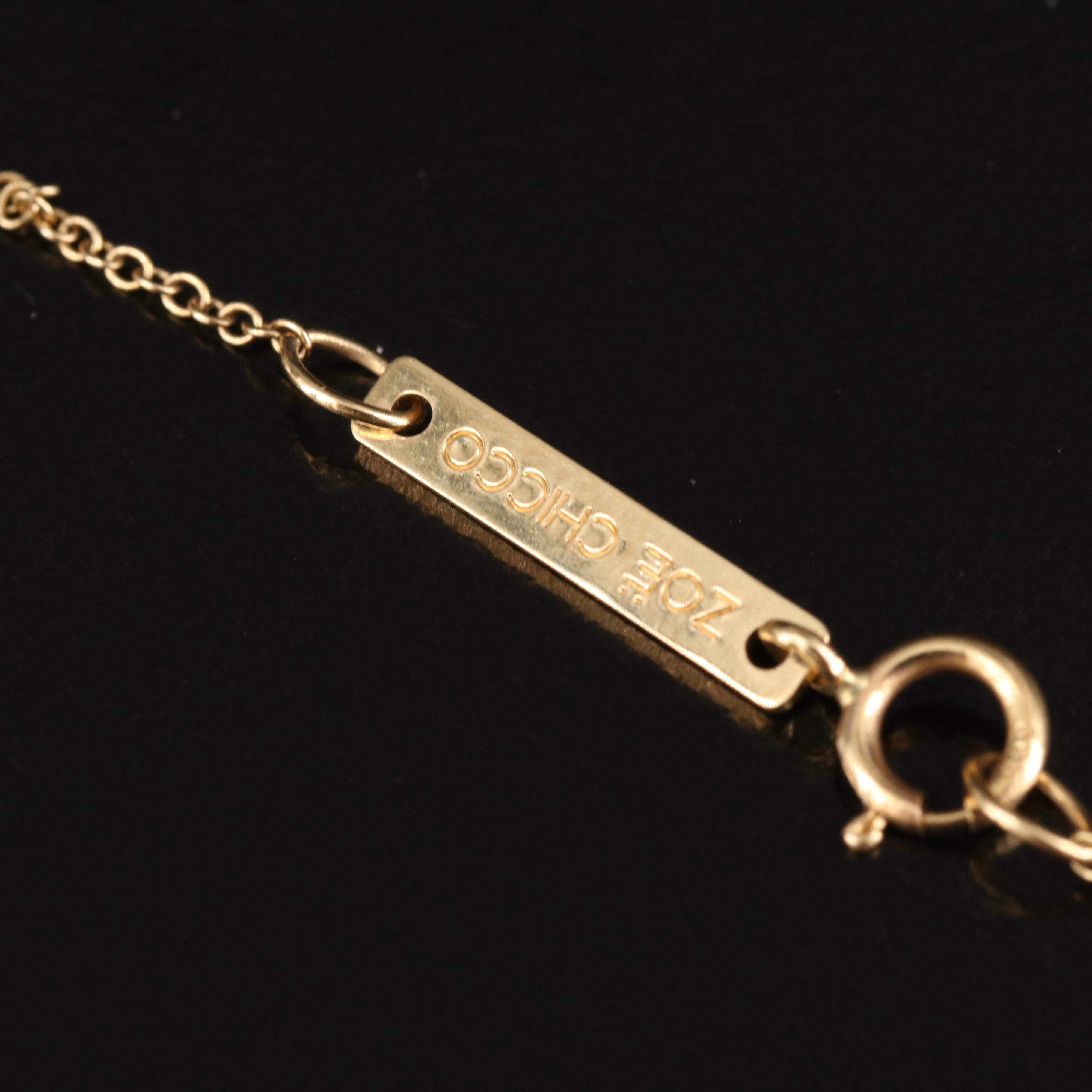 Zoë Chicco 14K 0.02 CTW Diamond Circle Pendant Necklace