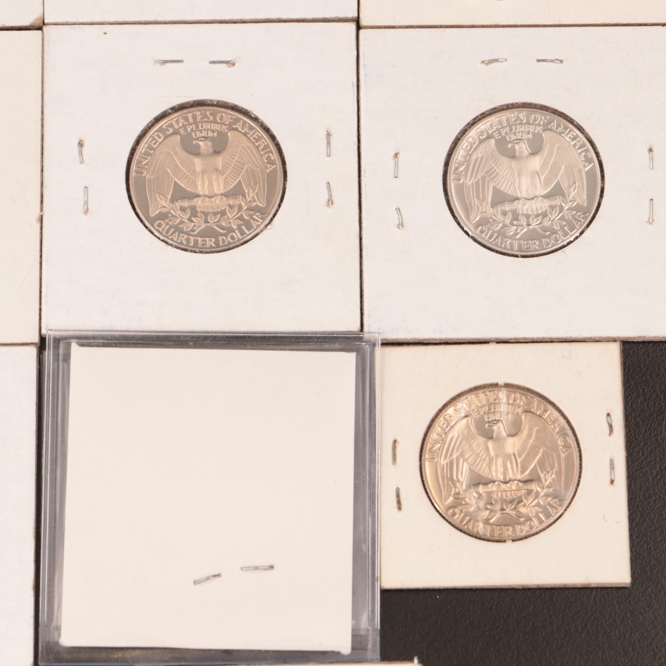 Assortment of Washington Quarters, Proof, Silver, and Clad