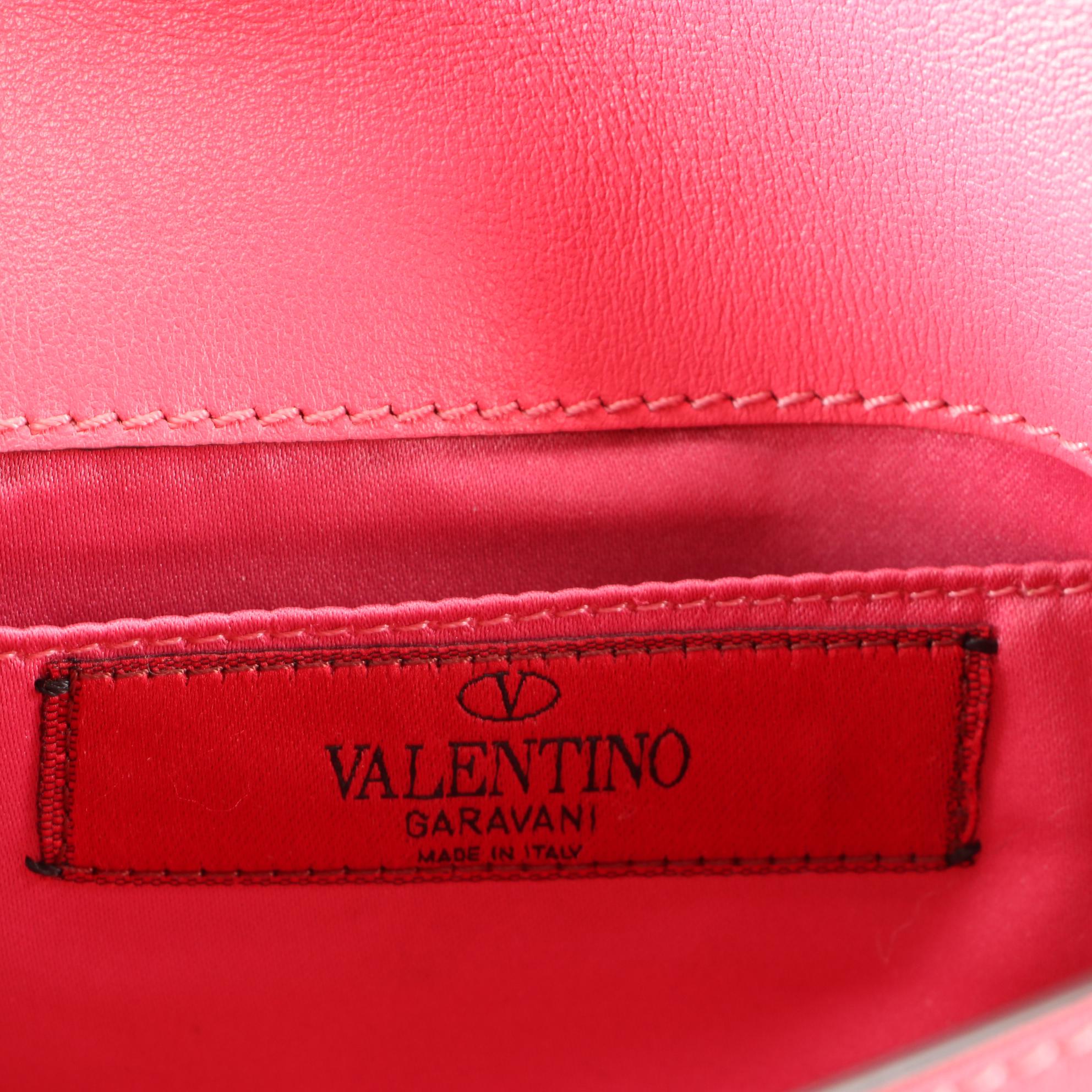 Valentino Rockstud Leather Flap Crossbody with Chain Strap