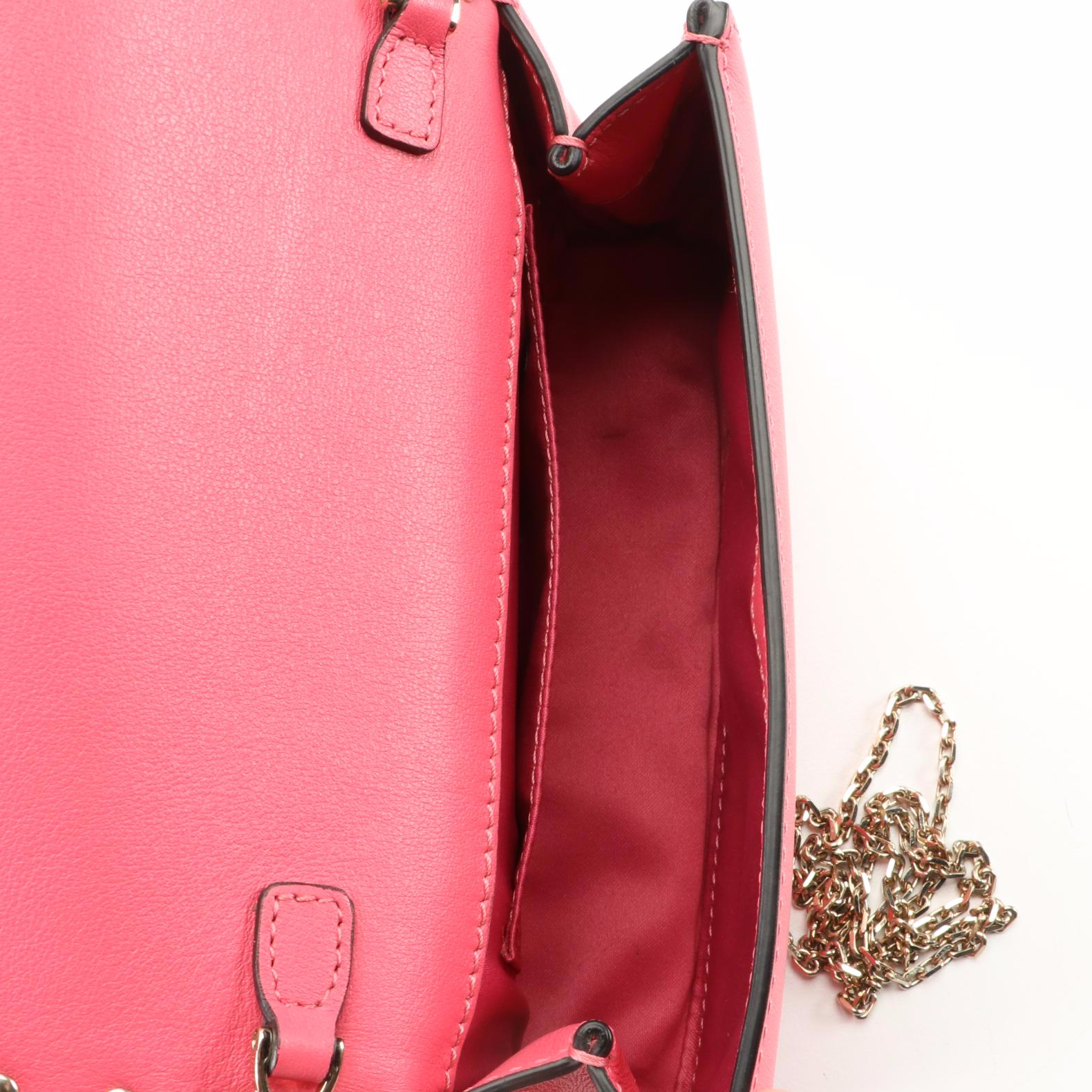 Valentino Rockstud Leather Flap Crossbody with Chain Strap