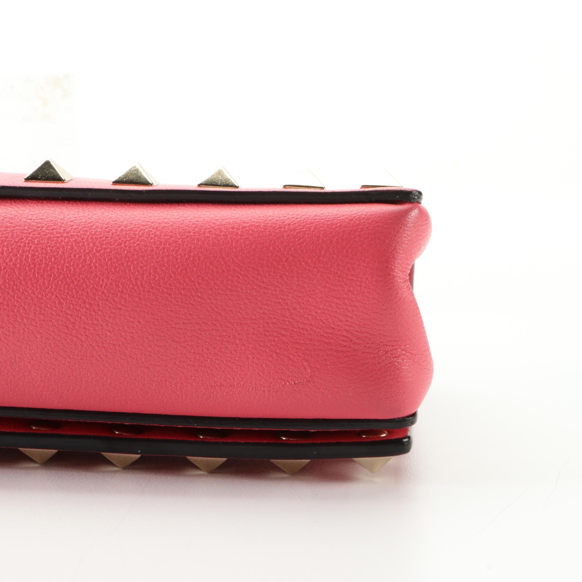 Valentino Rockstud Leather Flap Crossbody with Chain Strap