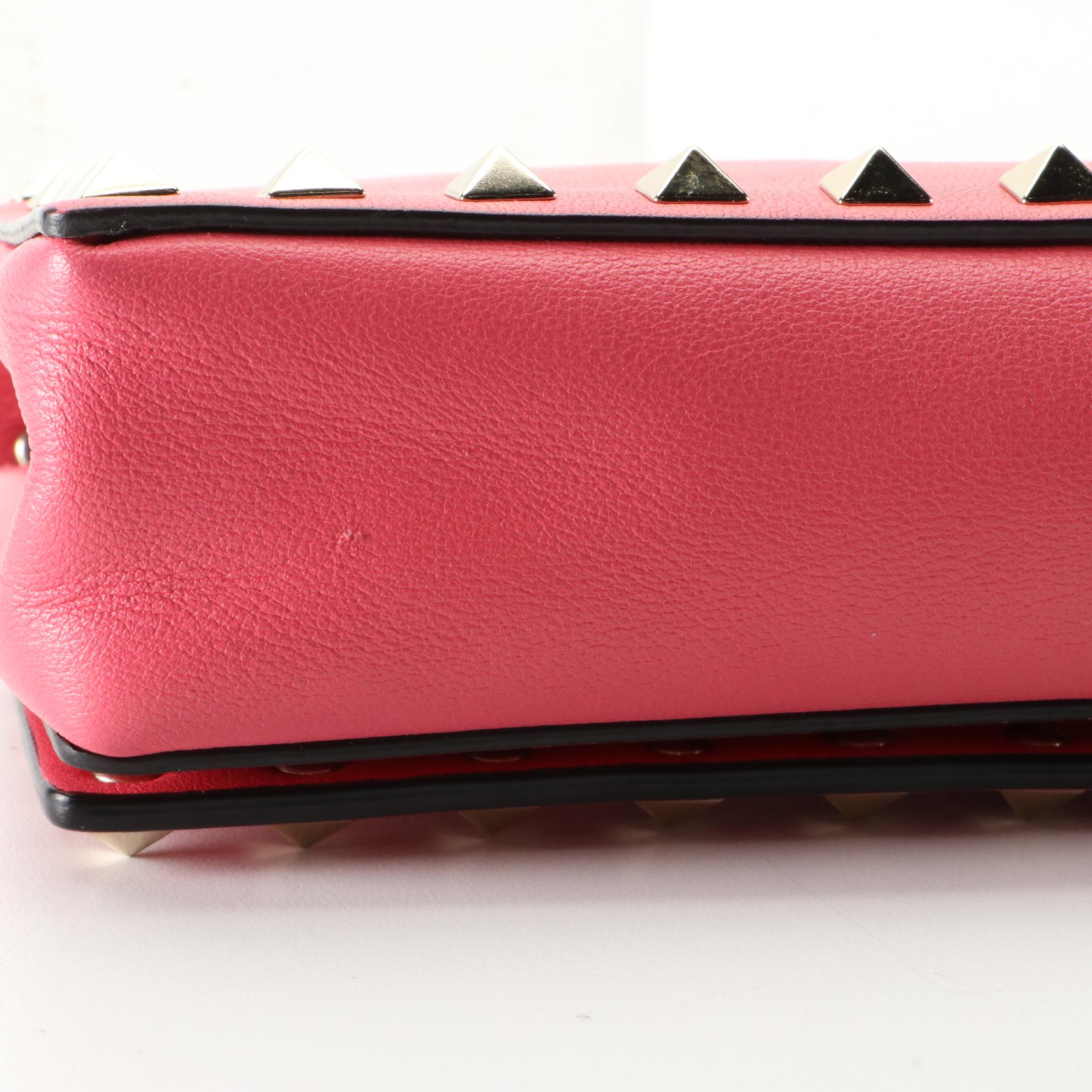 Valentino Rockstud Leather Flap Crossbody with Chain Strap