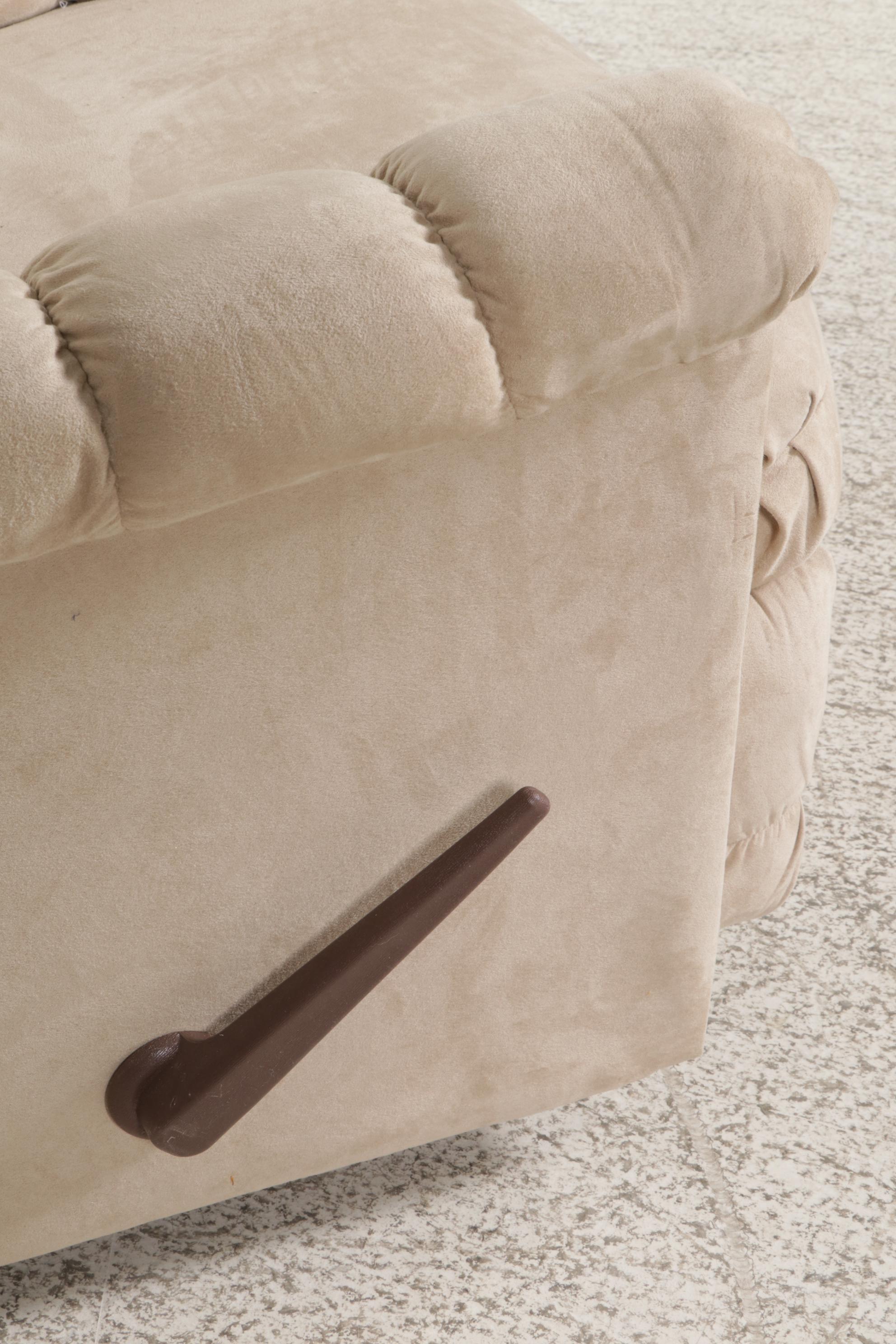 Pair of American Furniture Microfiber Pillow-Top Manual Reclining Armchairs