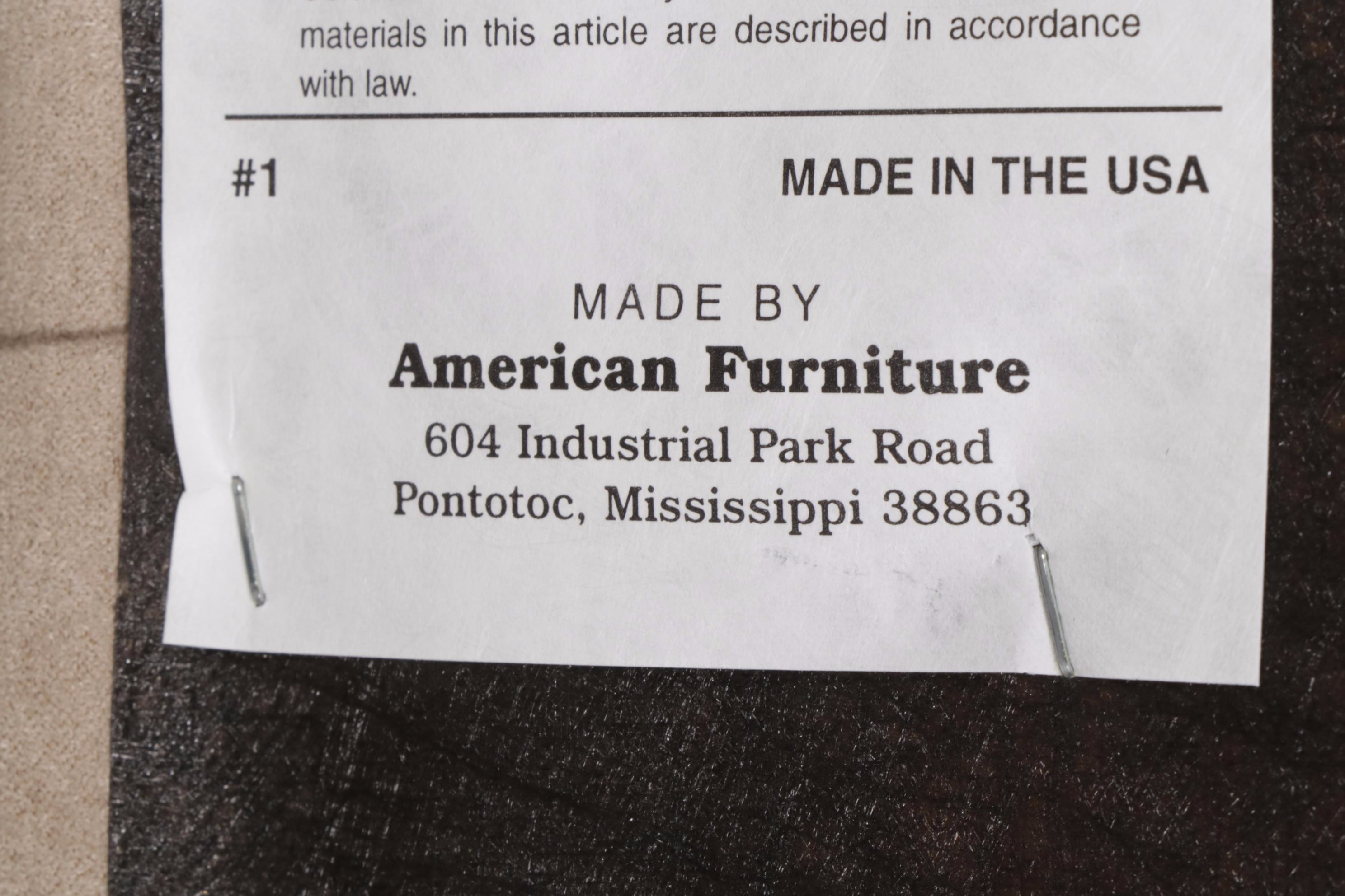 Pair of American Furniture Microfiber Pillow-Top Manual Reclining Armchairs