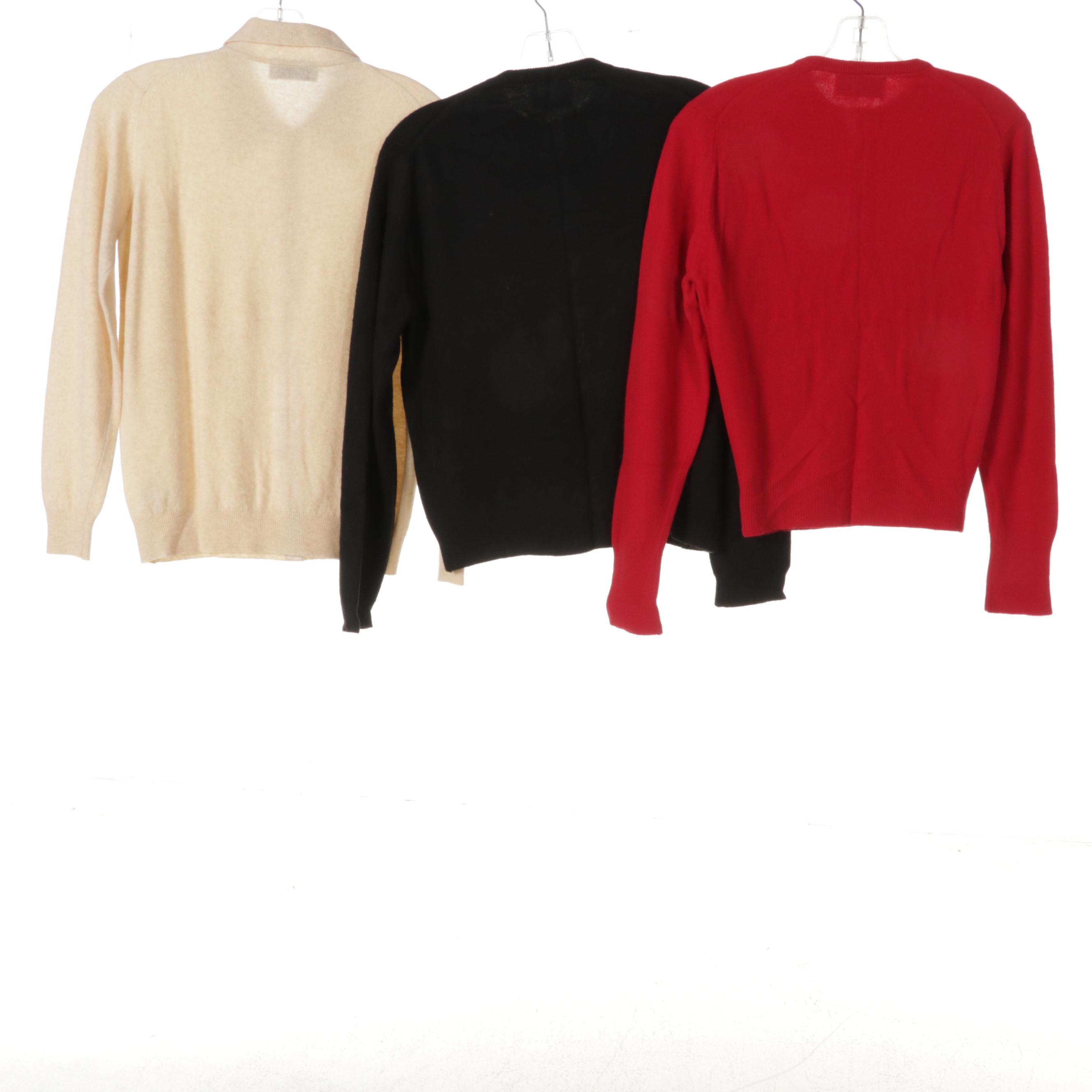 Women's Patterned Dresses and Two-Piece Sets with Cardigan Sweaters, 1960s-70s