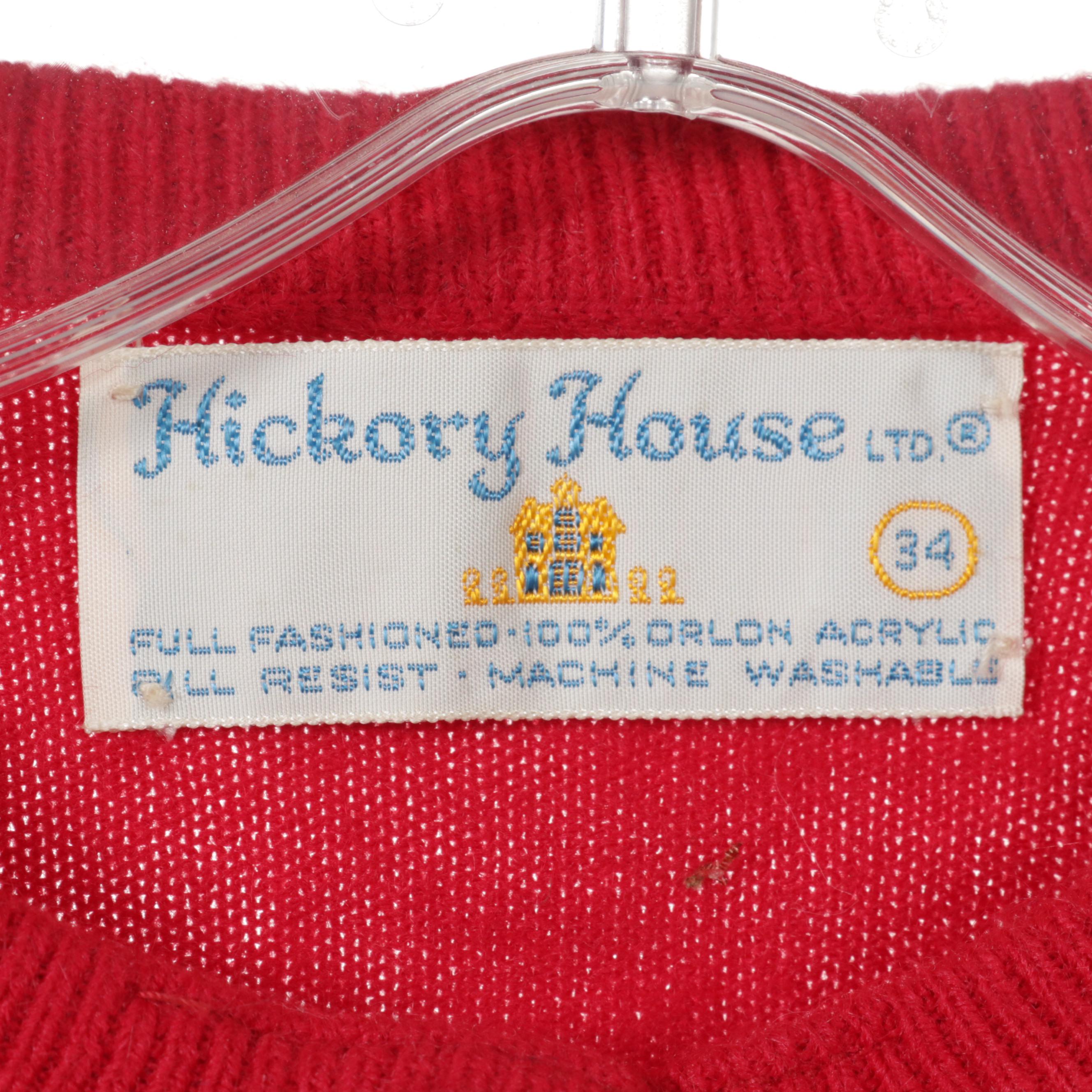 Women's Patterned Dresses and Two-Piece Sets with Cardigan Sweaters, 1960s-70s