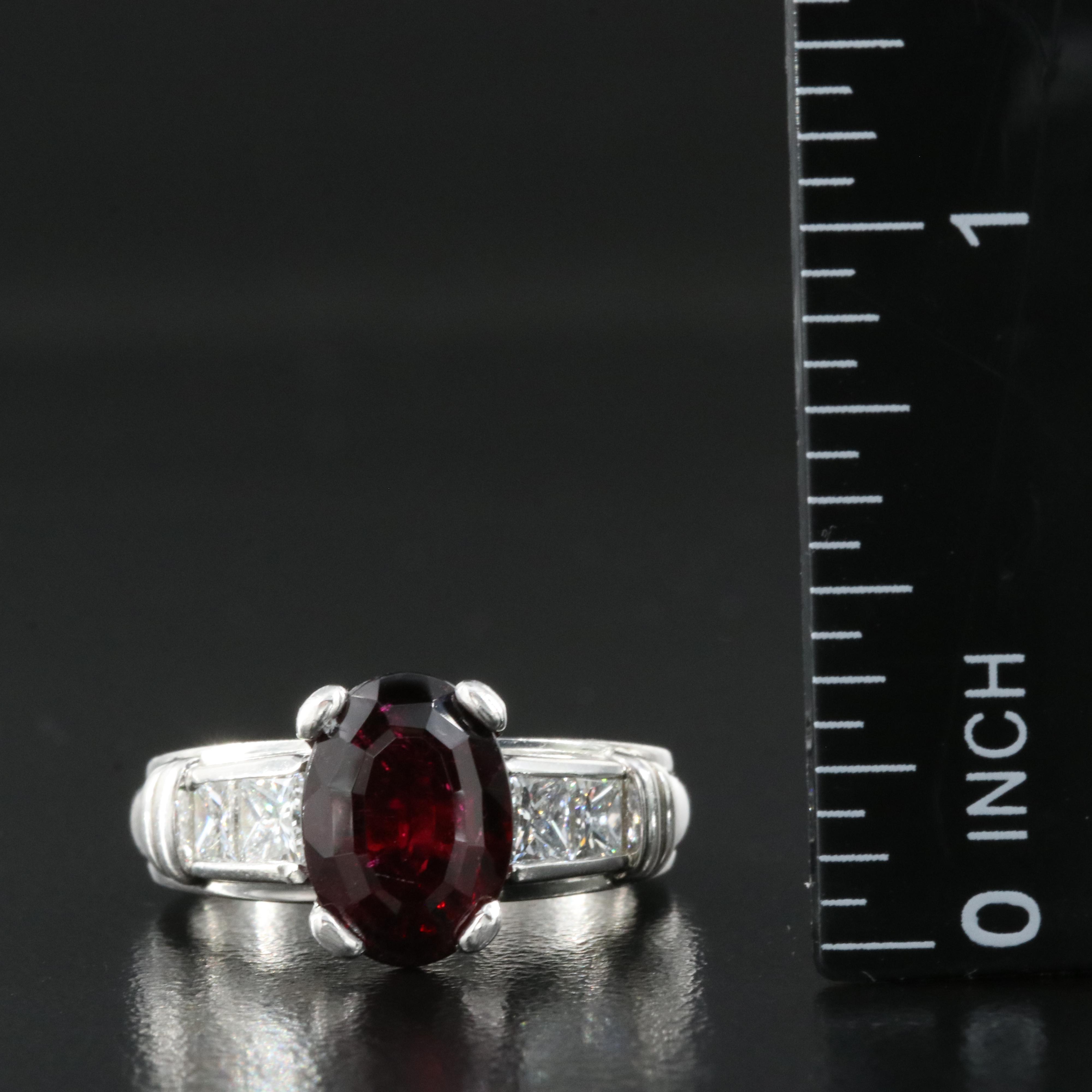 Scott Kay Platinum Rubellite Tourmaline and Diamond Ring with GIA Report