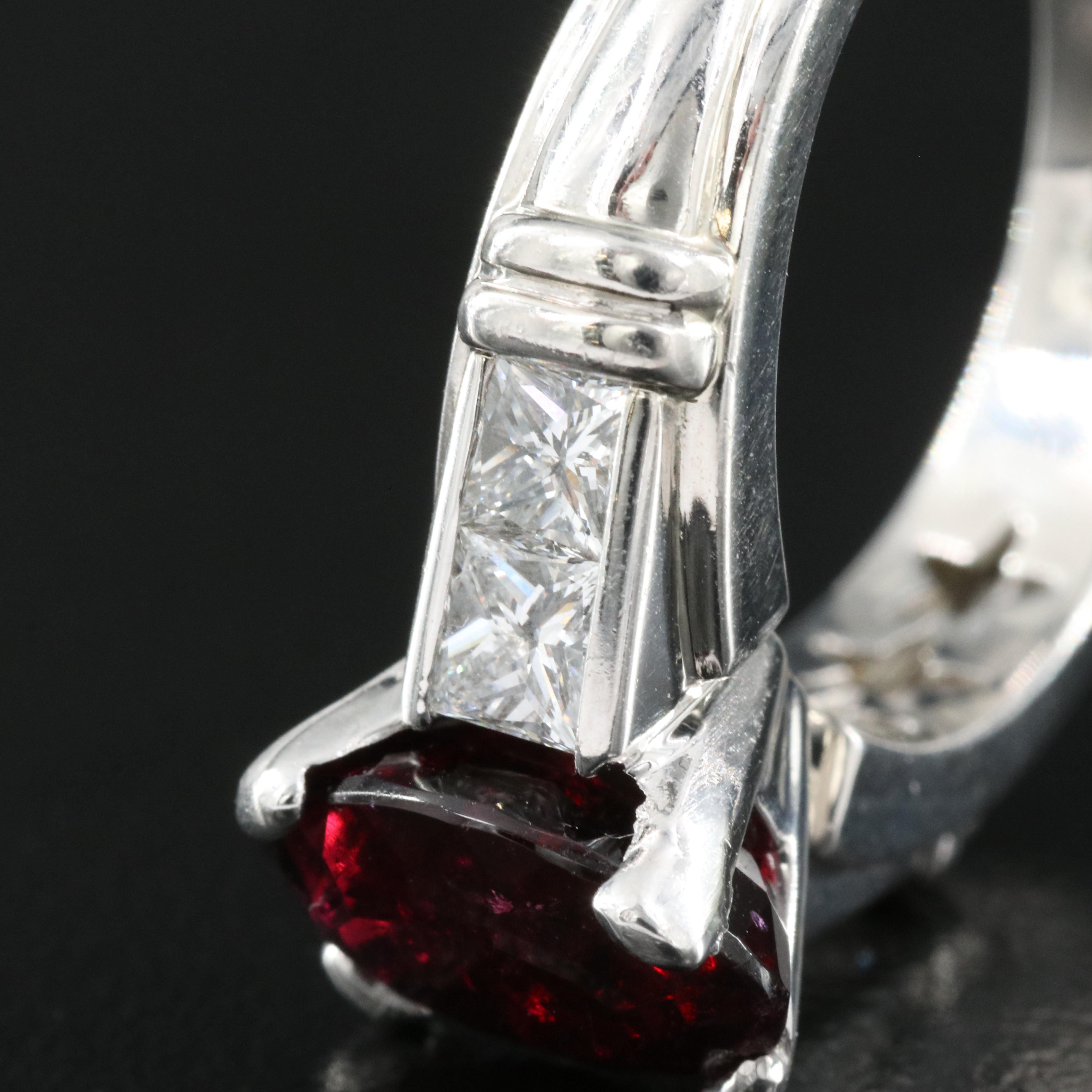 Scott Kay Platinum Rubellite Tourmaline and Diamond Ring with GIA Report