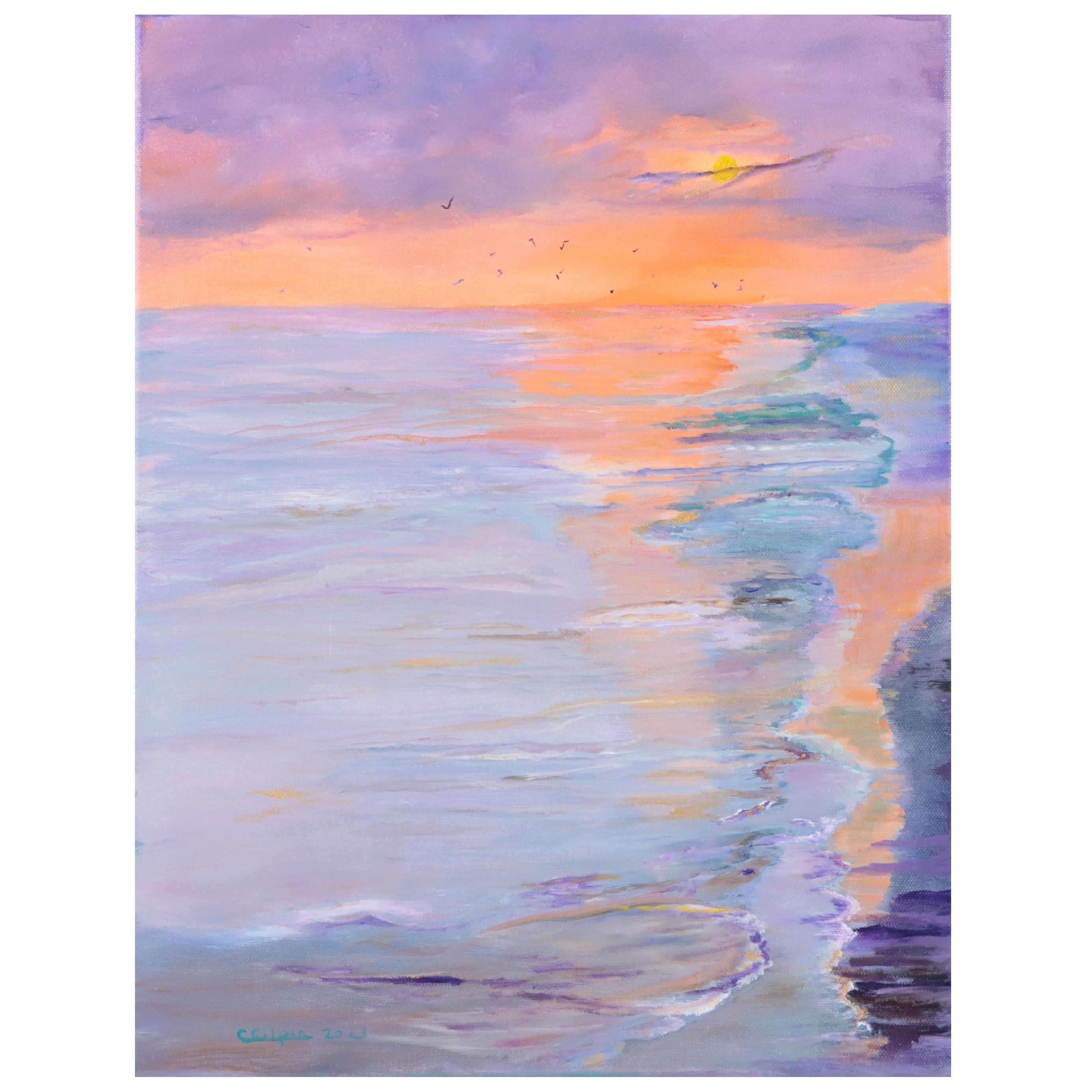 C. Gilpin Oil Painting "Florida Gulf Coast Sunset," 2023