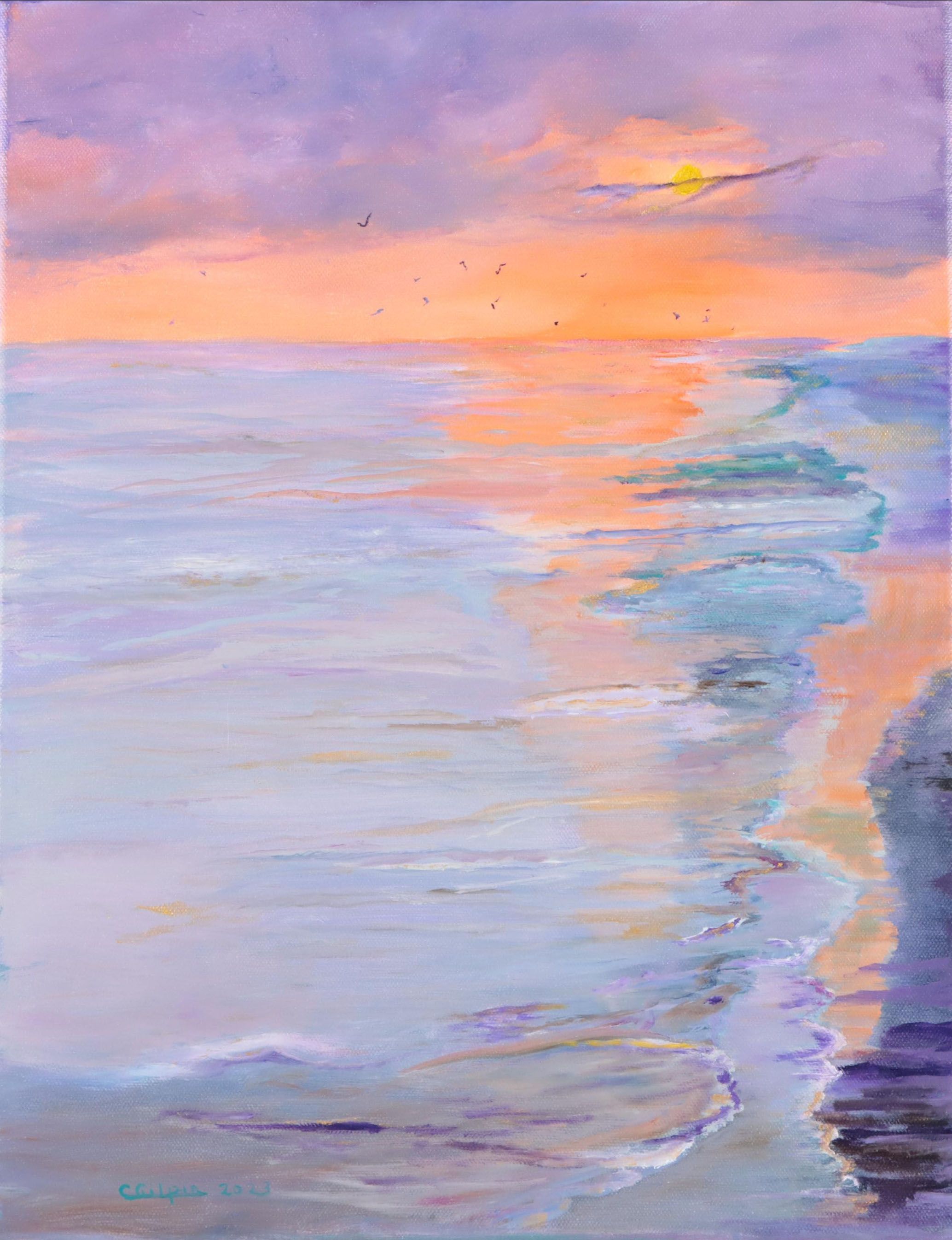 C. Gilpin Oil Painting "Florida Gulf Coast Sunset," 2023