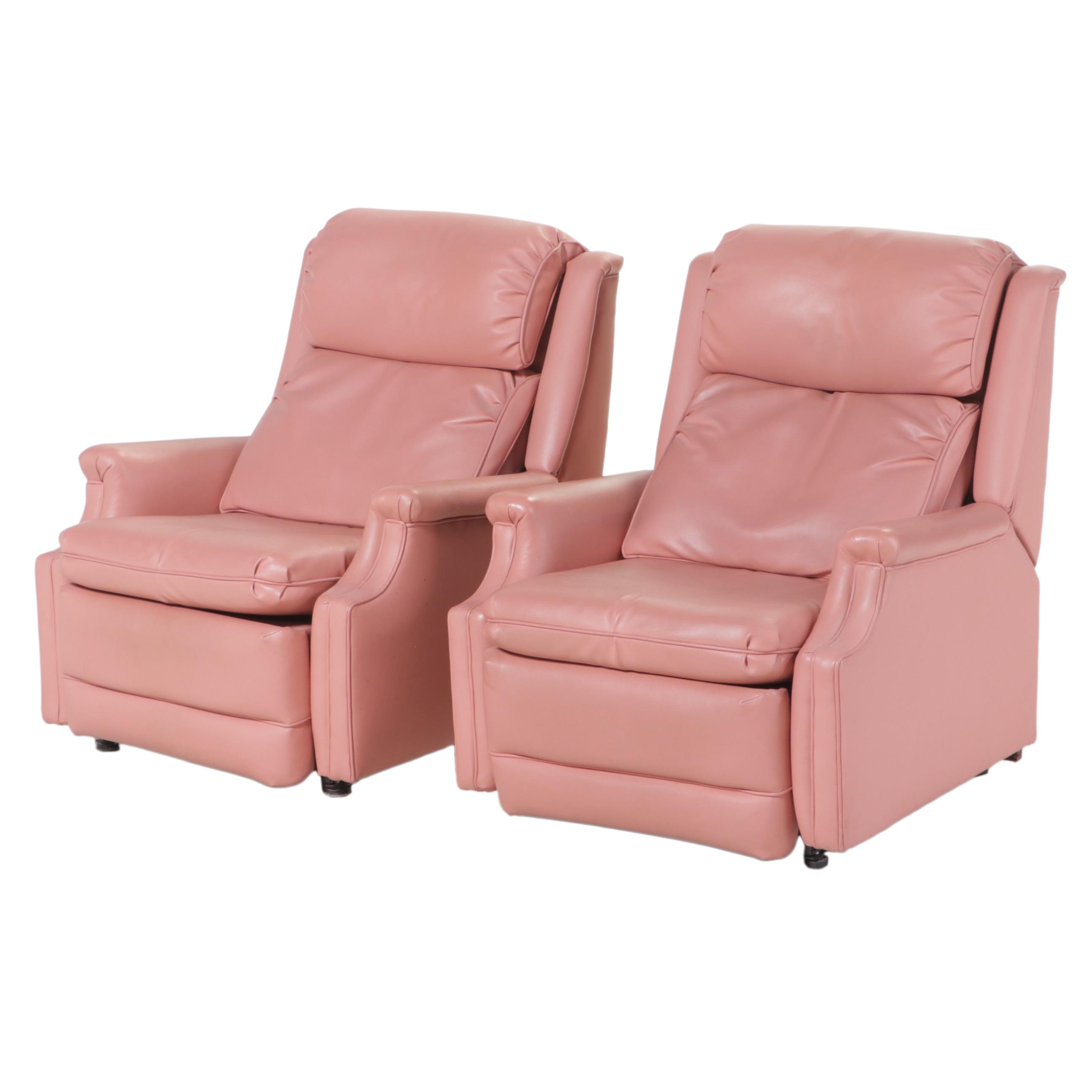 Pair of BarcaLounger Vinyl Recliners, Late 20th Century