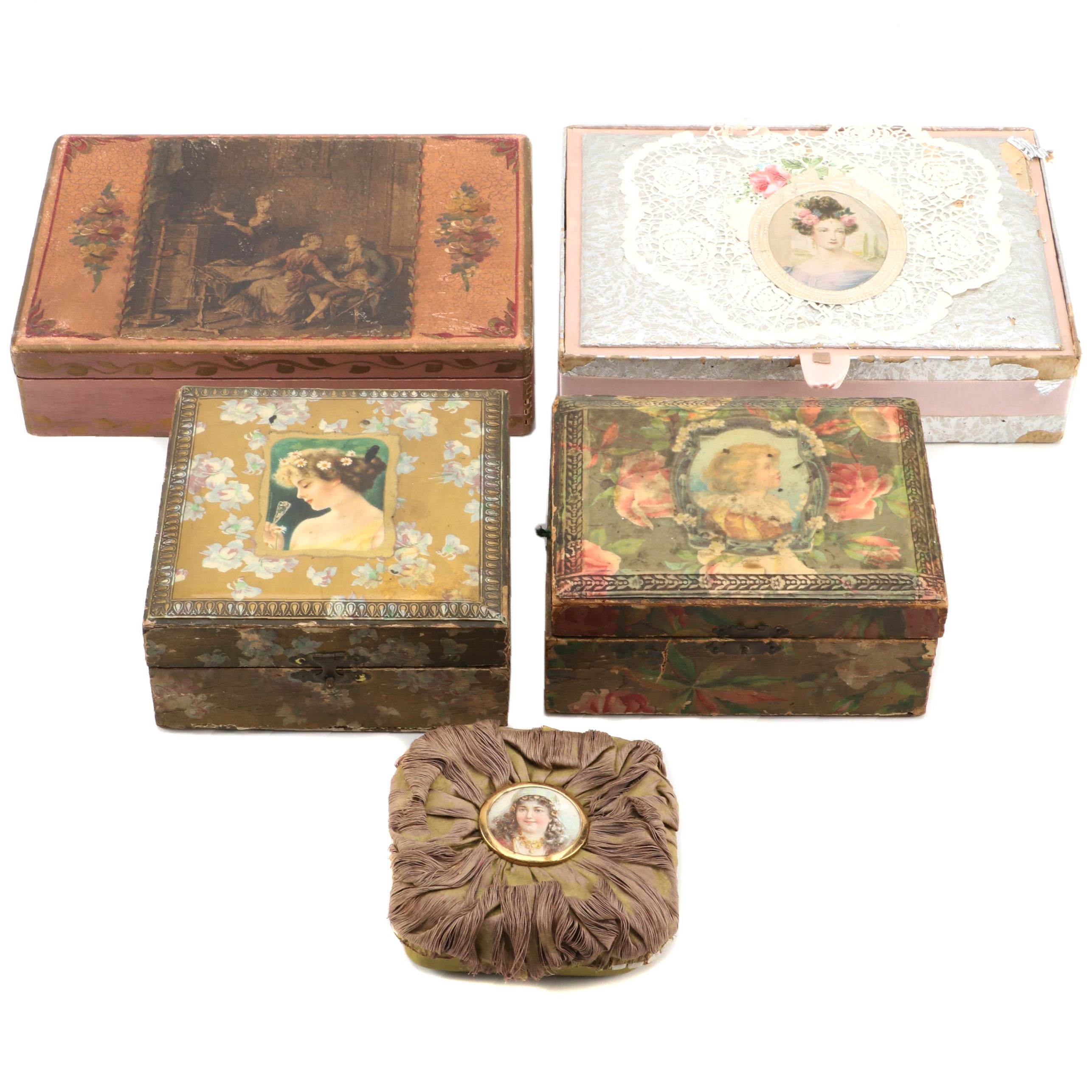 French and Other Victorian and Art Nouveau Boxes, Late 19th / Early 20th Century