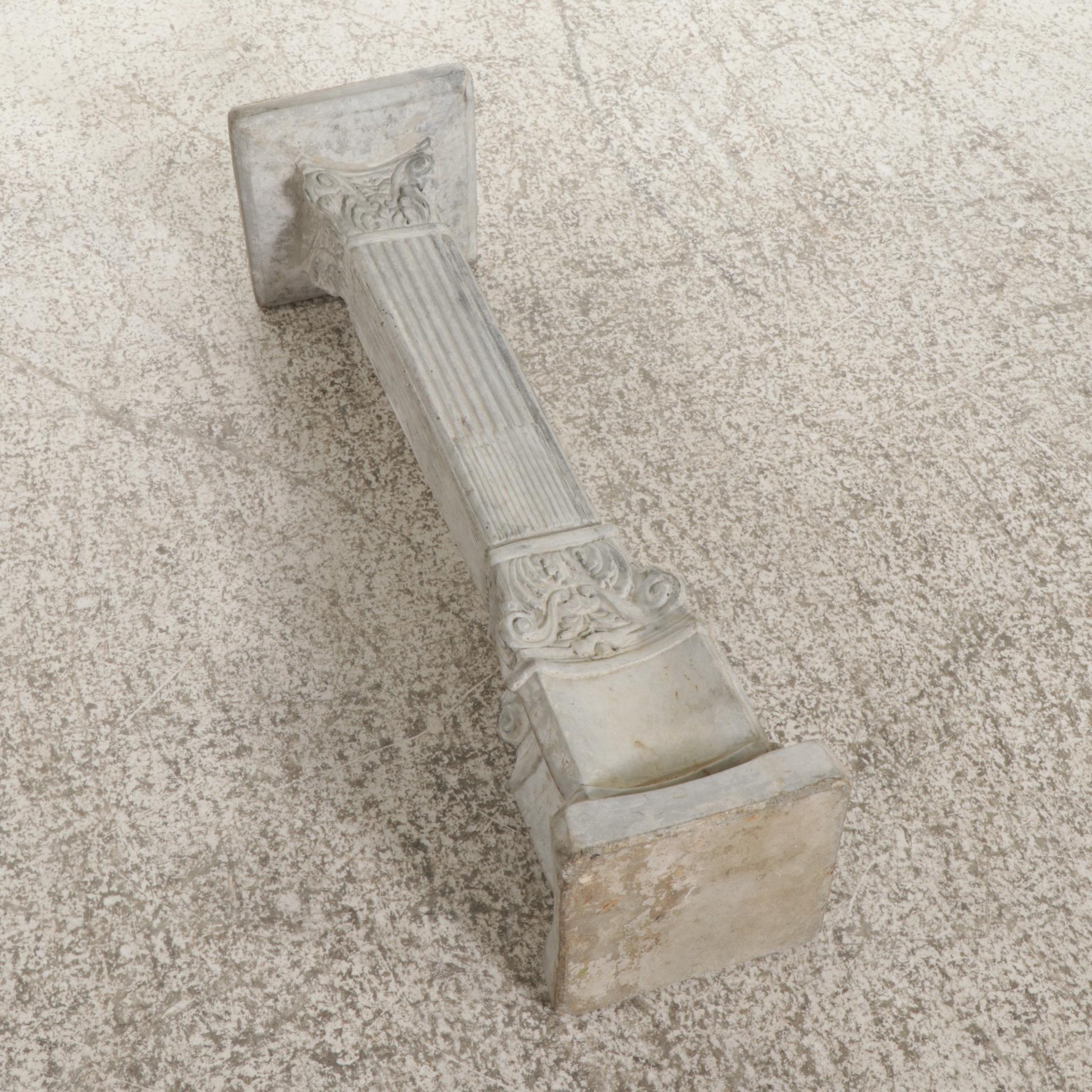 Neoclassical Style Cast Concrete Columnar Plant Stand