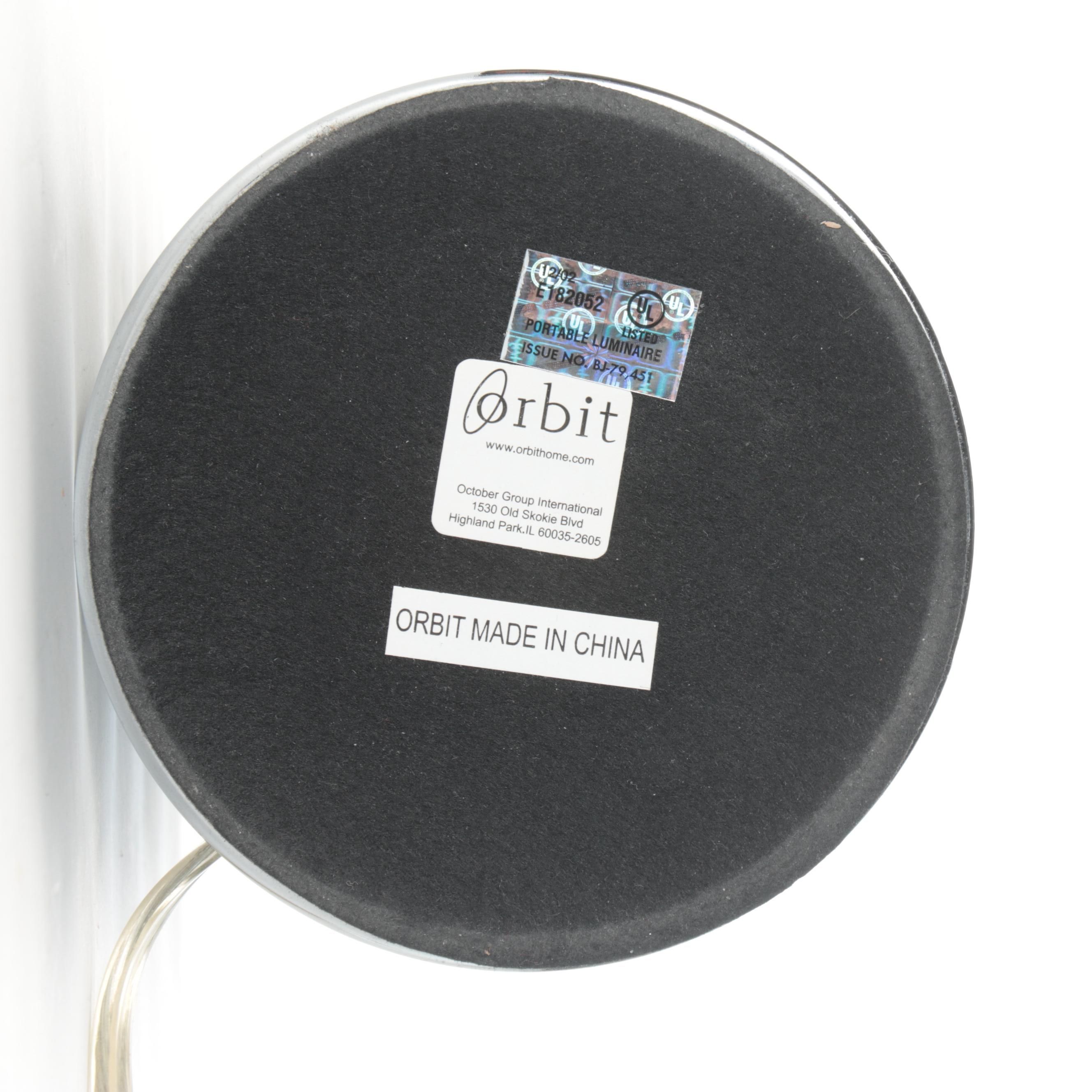 Orbit Home Chrome Table Lamp With Cylinder Shade, Contemporary