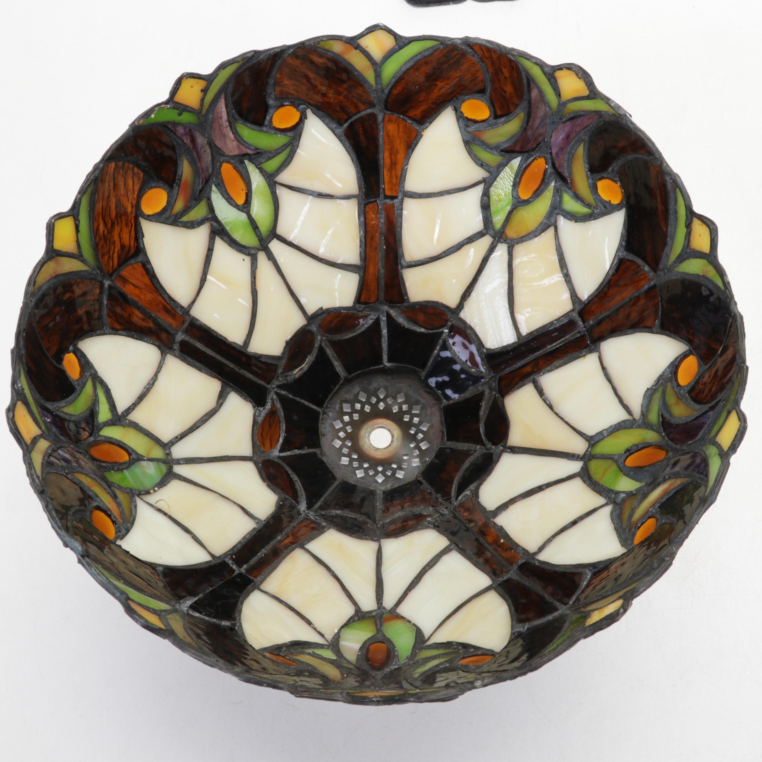 Art Nouveau and Arts and Crafts Style Stained and Slag Glass Table Lamps