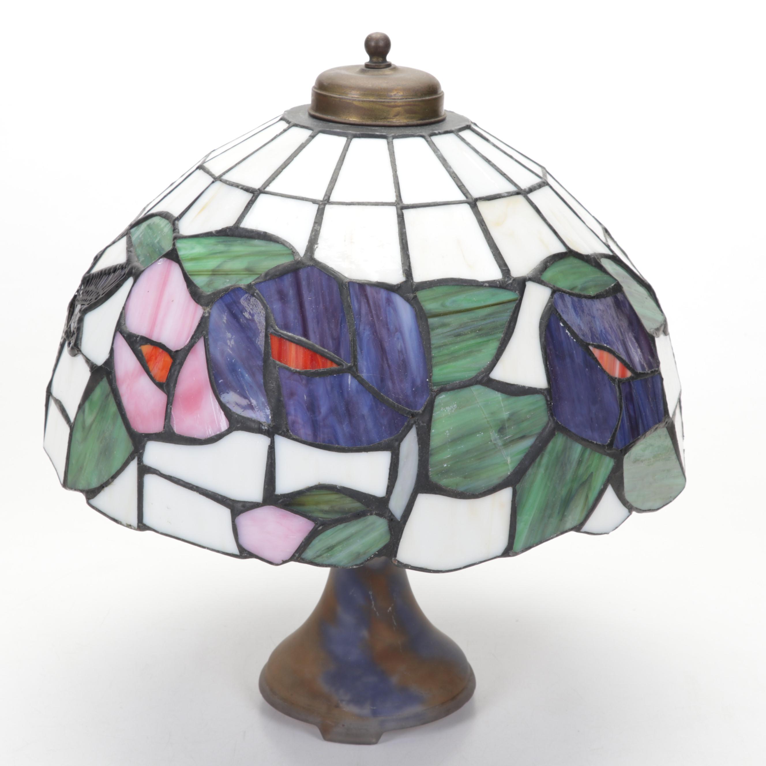 Art Nouveau and Arts and Crafts Style Stained and Slag Glass Table Lamps