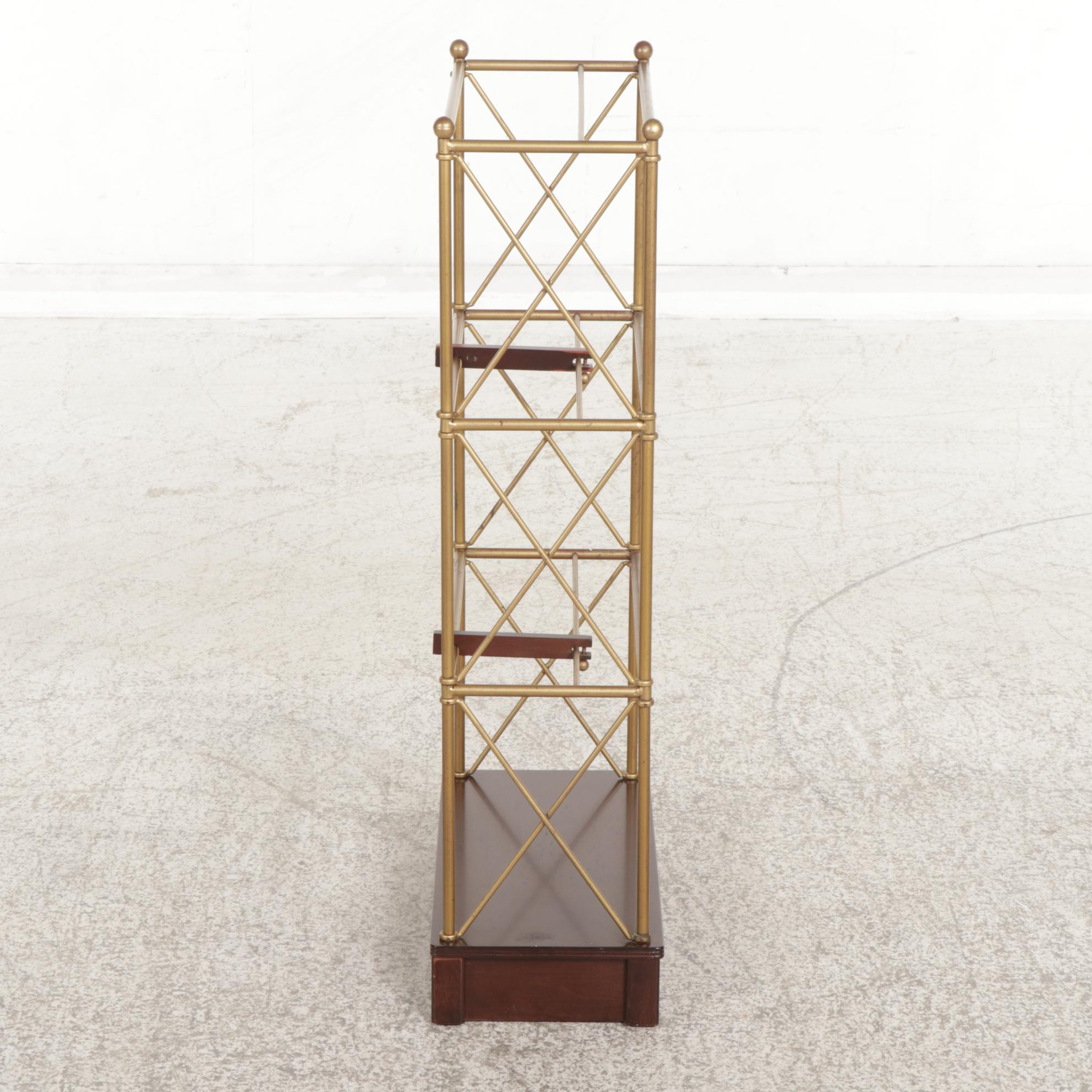 The Bombay Company Wood and Metal Étagère Book Stand, Late 20th Century