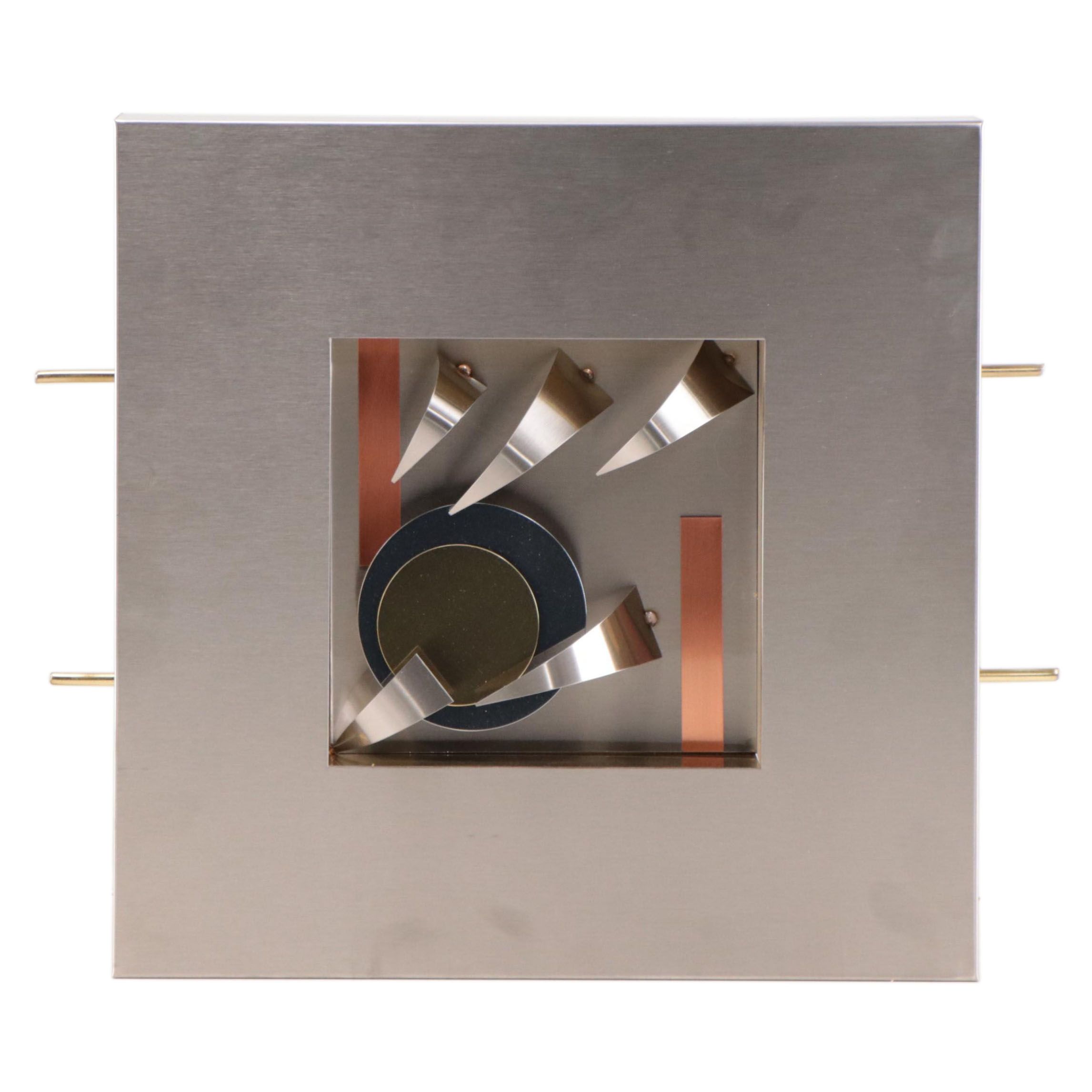 Geometric Metal Relief Wall Sculpture