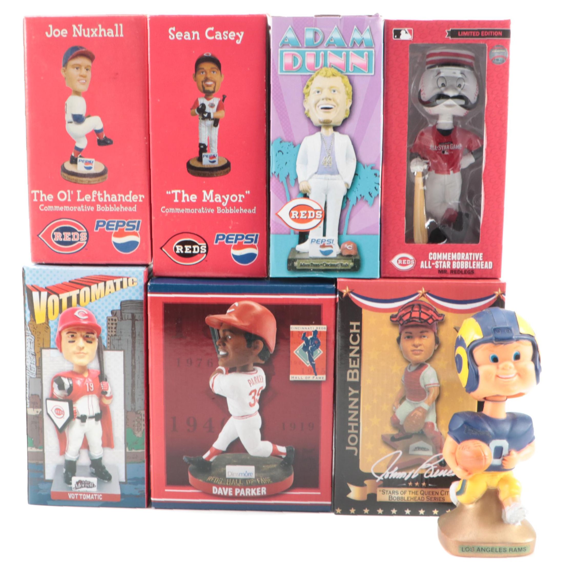 Adam Dunn and More Cincinnati Reds Bobbleheads with Los Angeles Rams Bobblehead