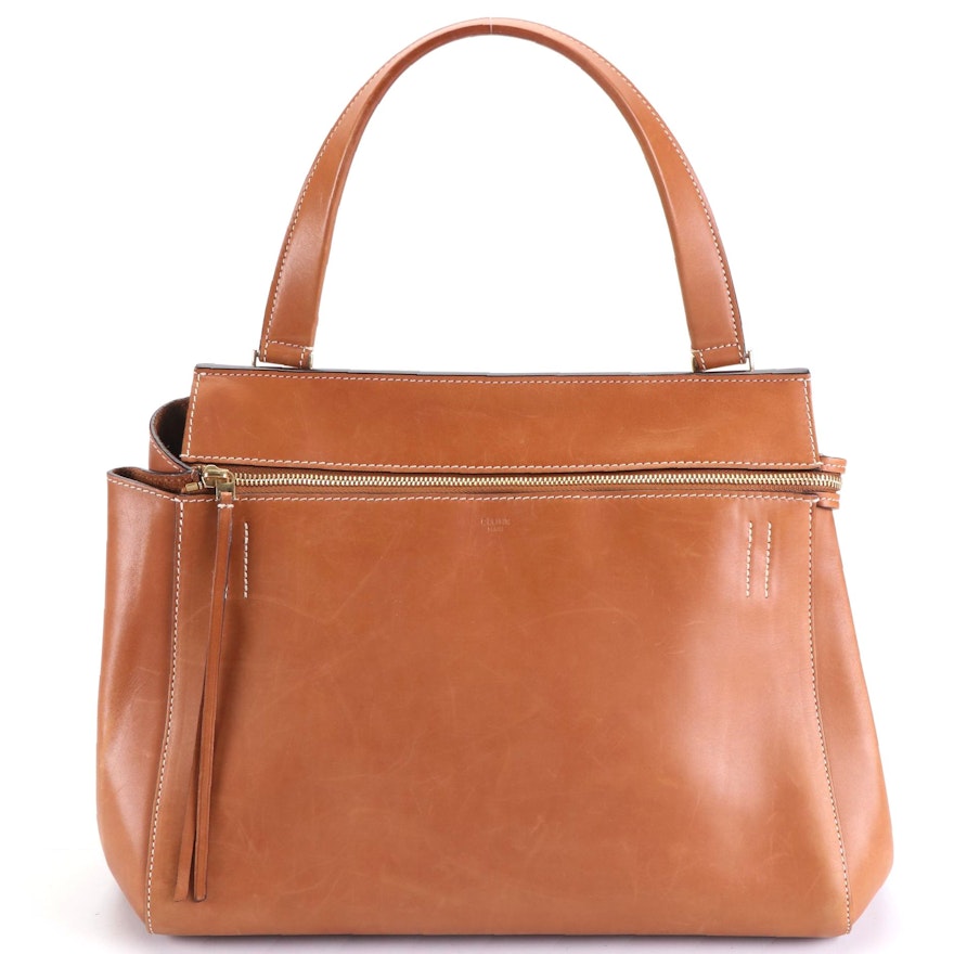 Céline Edge Top Handle Bag in Calfskin Leather