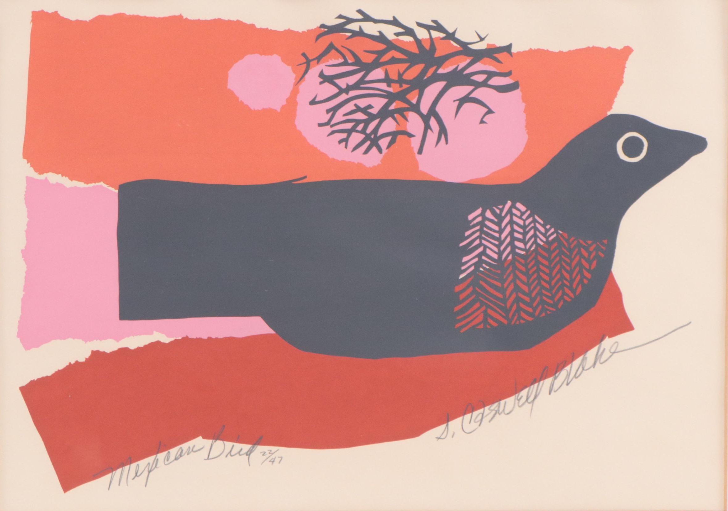Sandra Blake Serigraph "Mexican Bird"