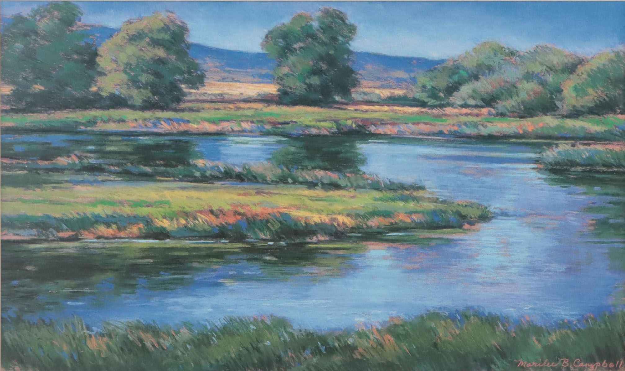 Offset Lithograph of Marsh Landscape After Marilee B. Campbell