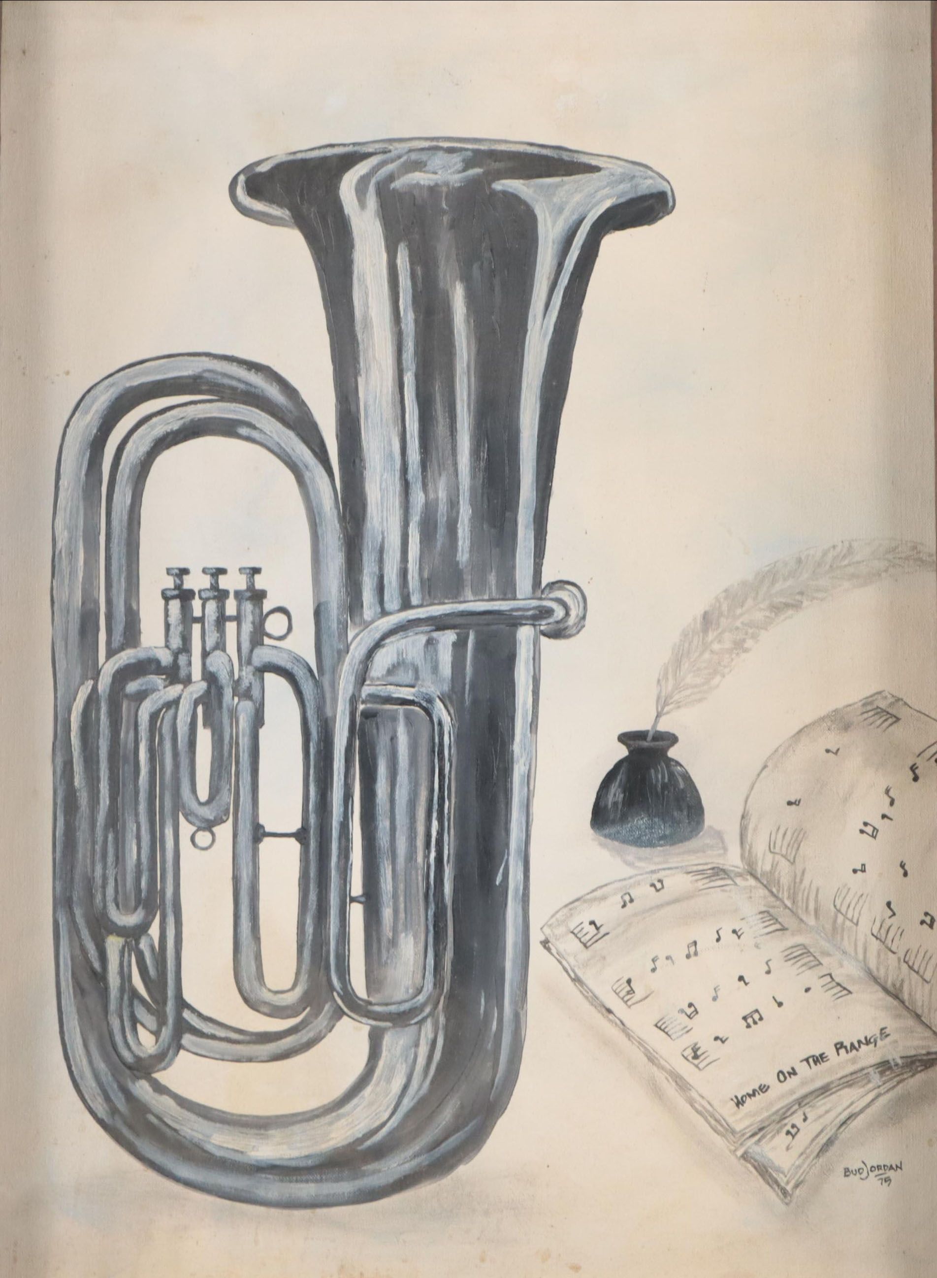 Bud Jordan Still Life Acrylic Painting, 1975