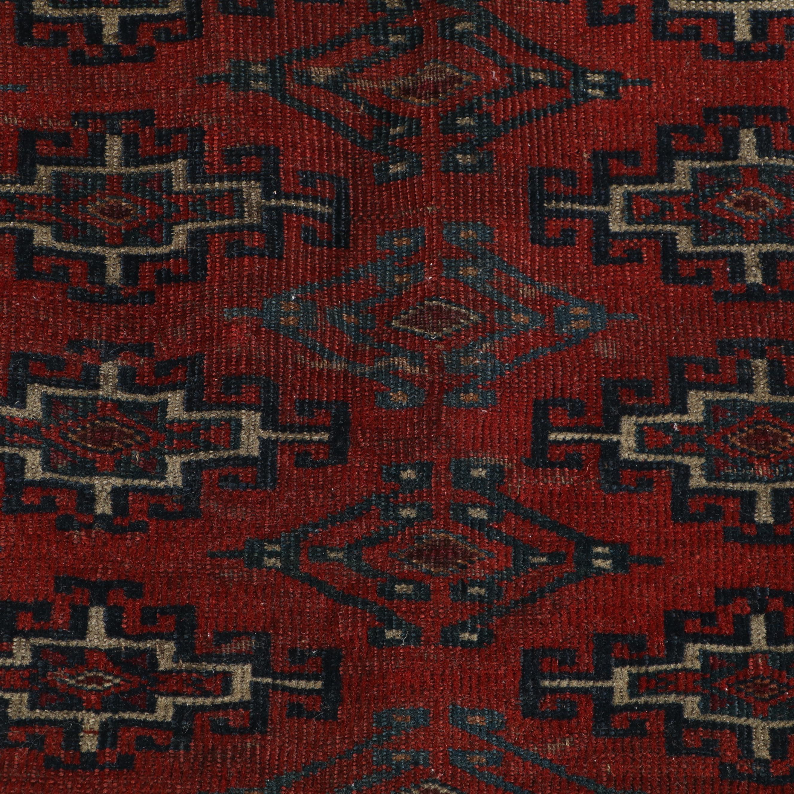 2'6 x 3'10 Hand-Knotted Afghan Turkmen Accent Rug