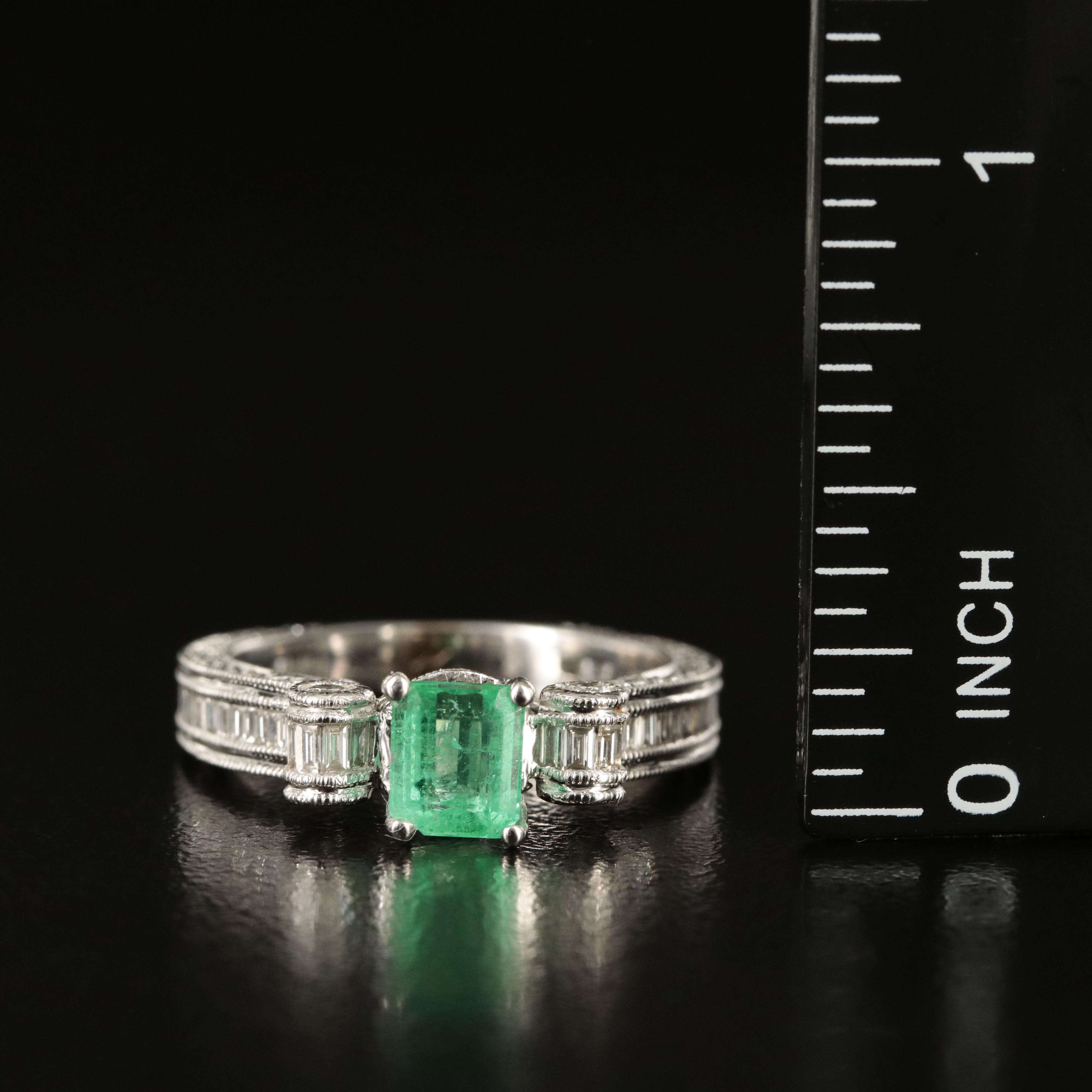 14K Emerald and 1.41 CTW Diamond Ring