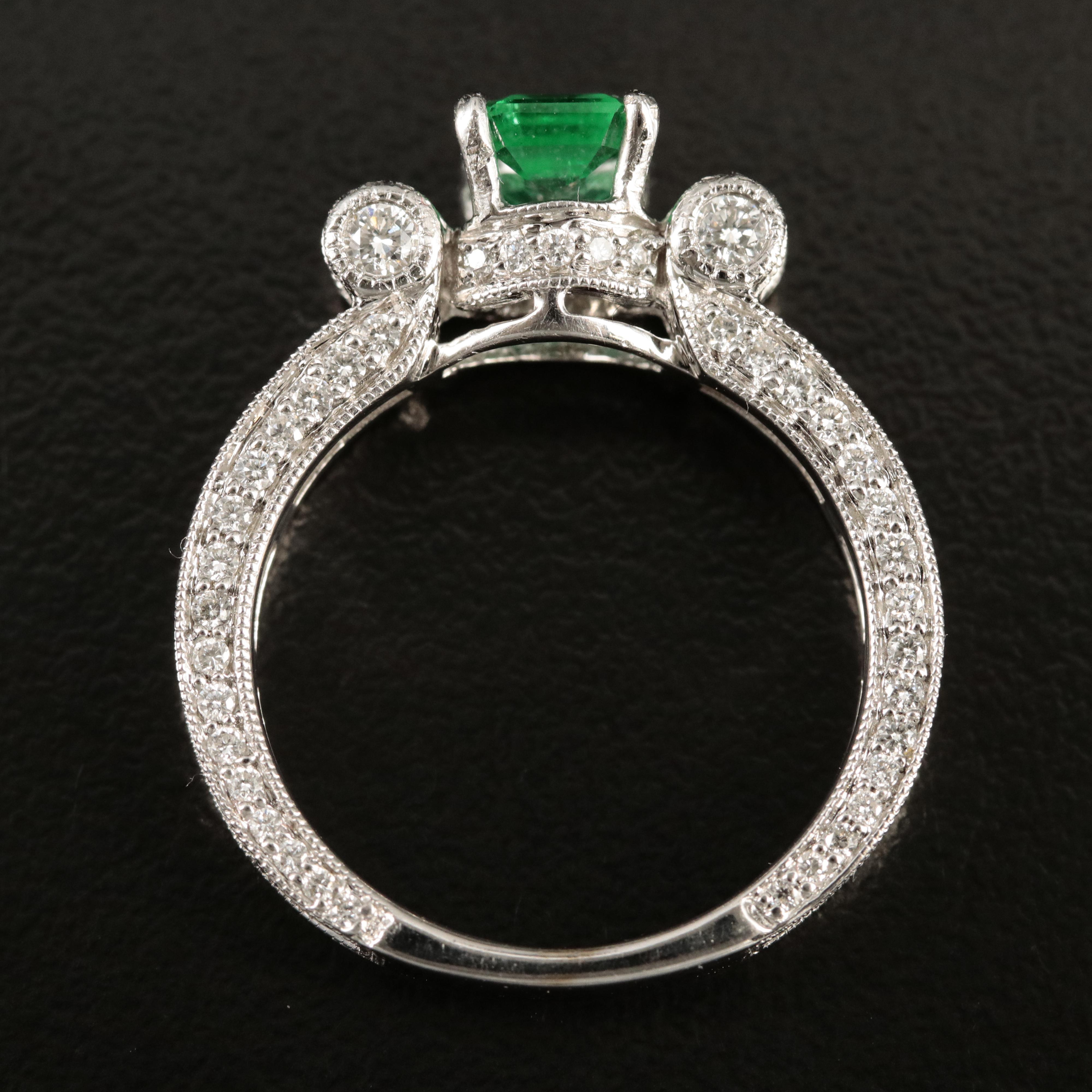 14K Emerald and 1.41 CTW Diamond Ring
