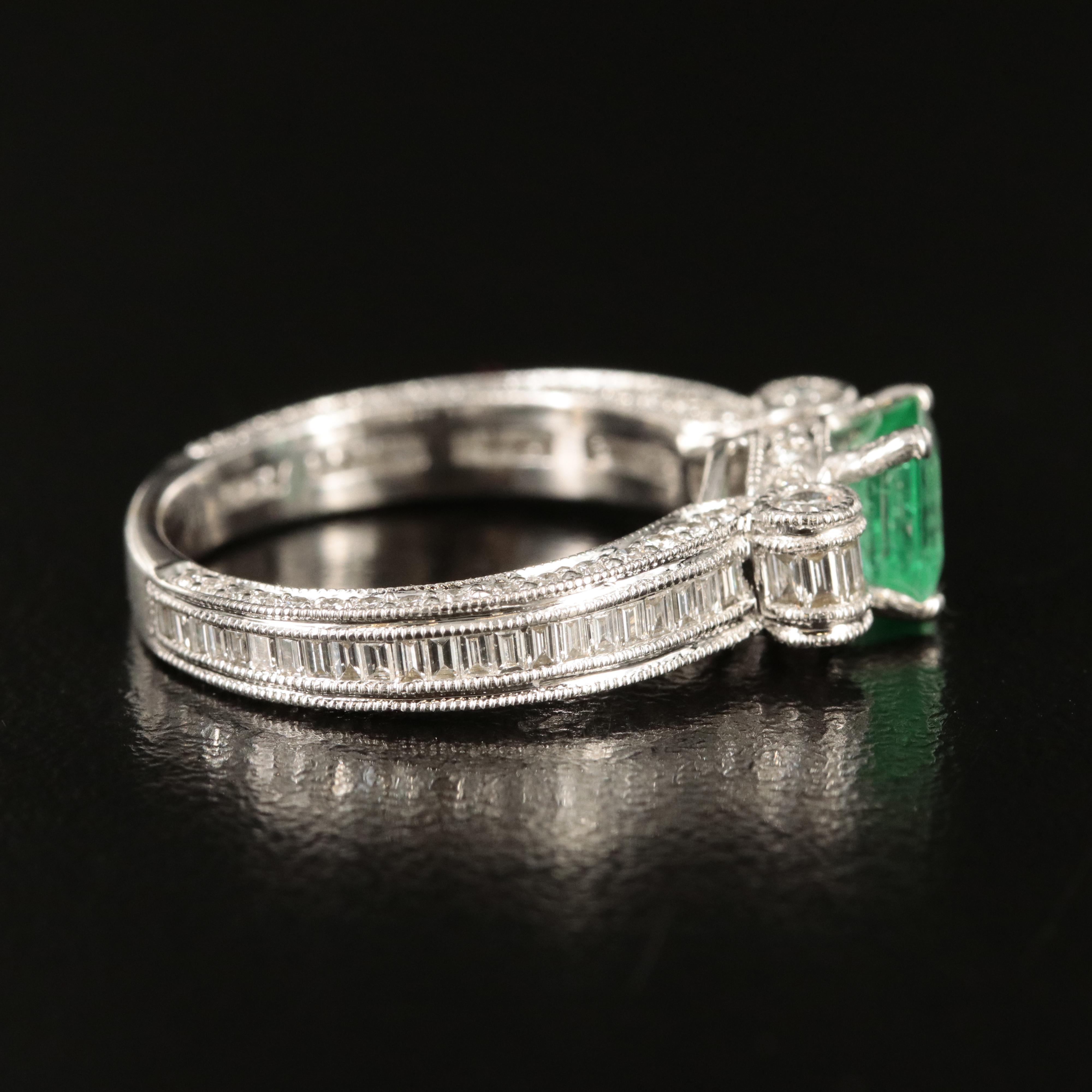 14K Emerald and 1.41 CTW Diamond Ring