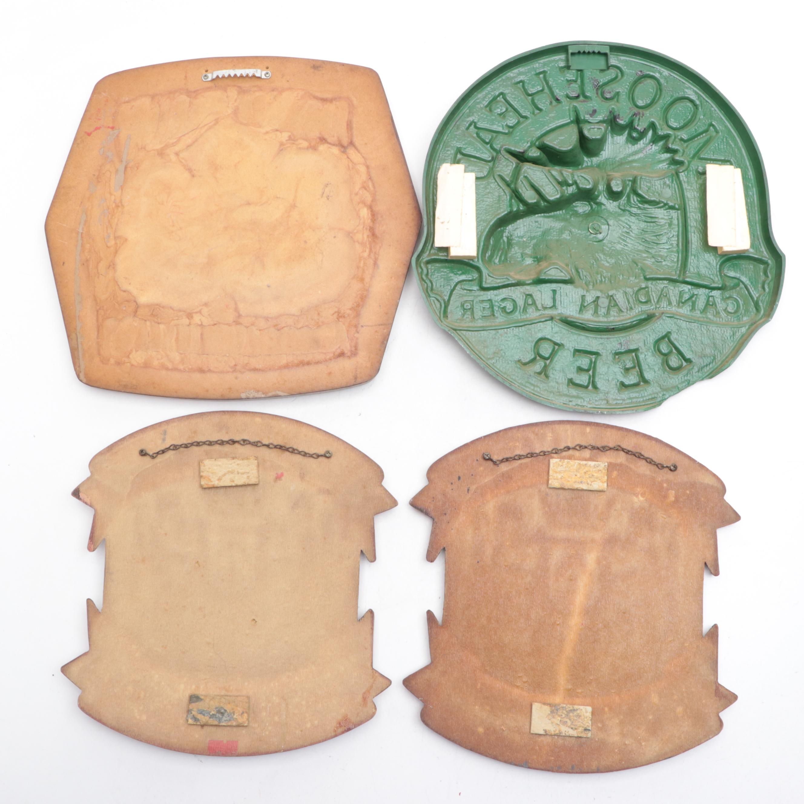 Windsor, Molson and Moosehead Molded Plastic Beer Advertising Signs