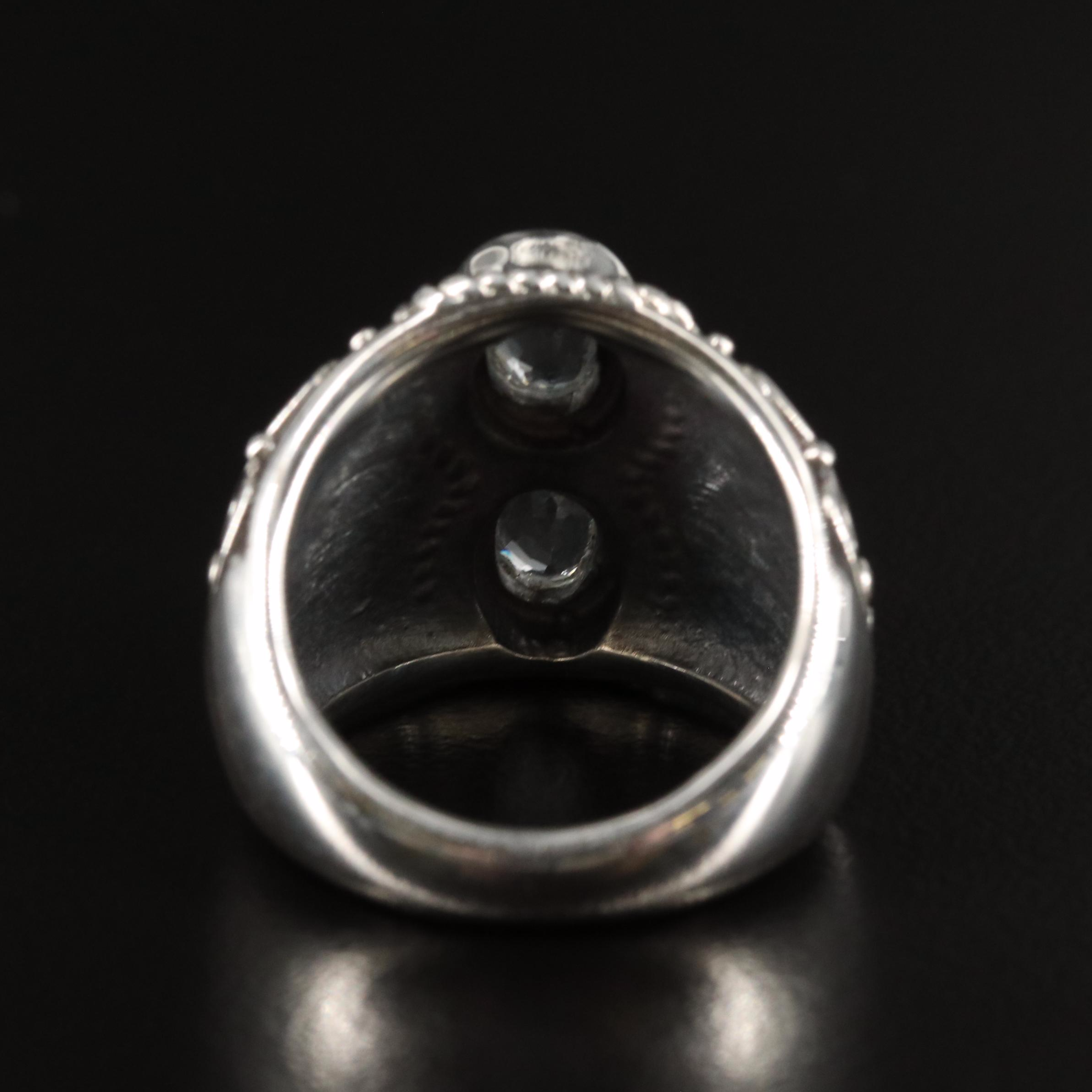 Sterling Aquamarine Tapered Band