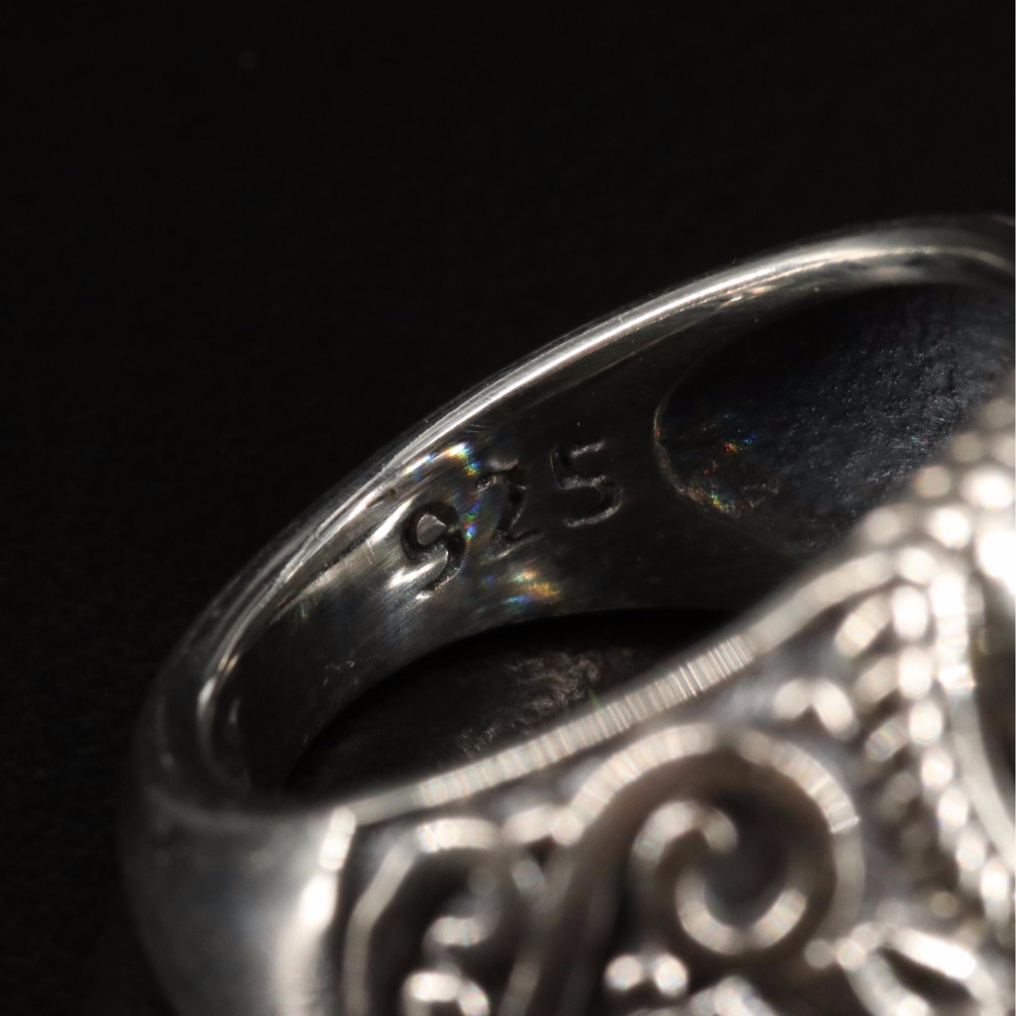 Sterling Aquamarine Tapered Band