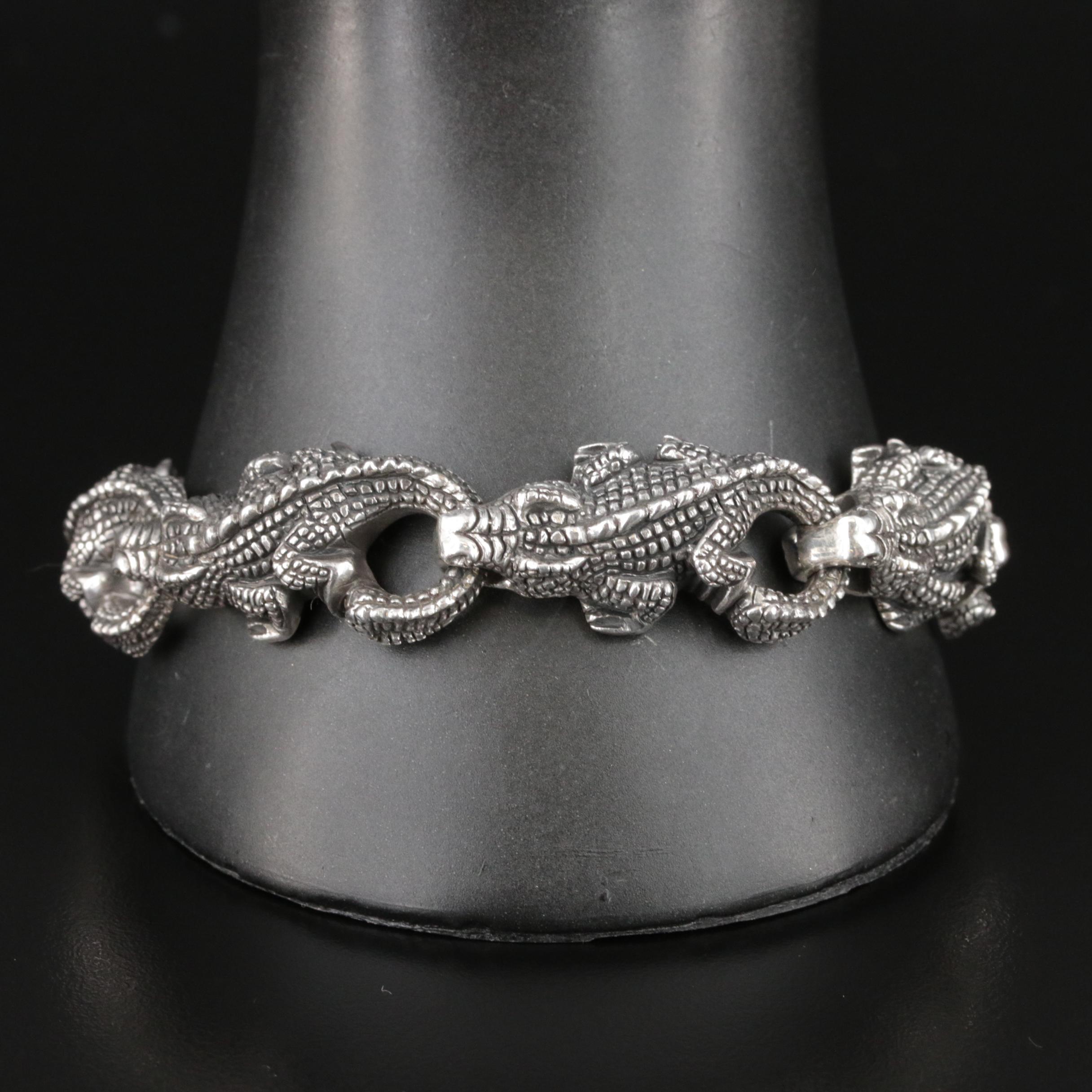 Sterling Alligator Link Bracelet