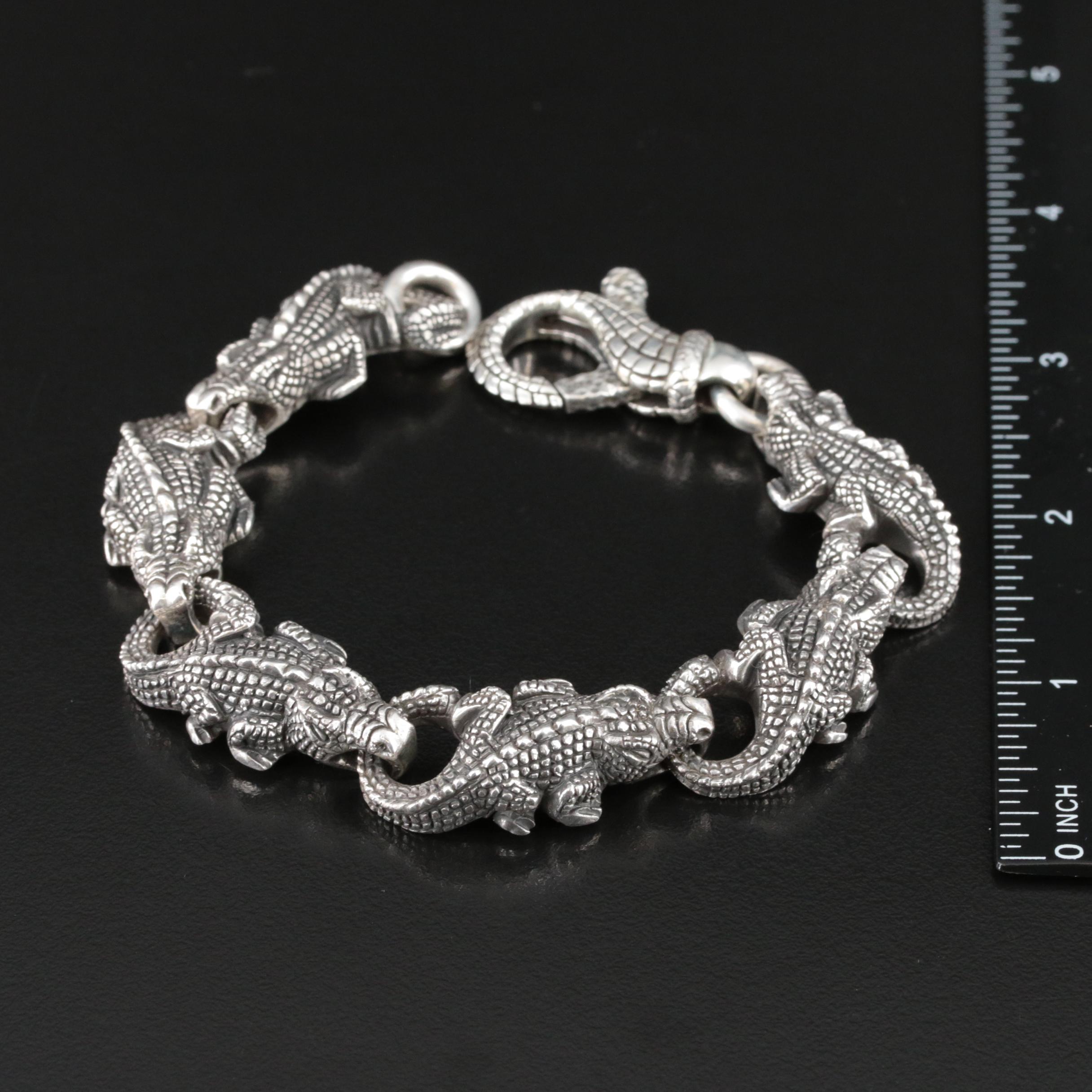 Sterling Alligator Link Bracelet