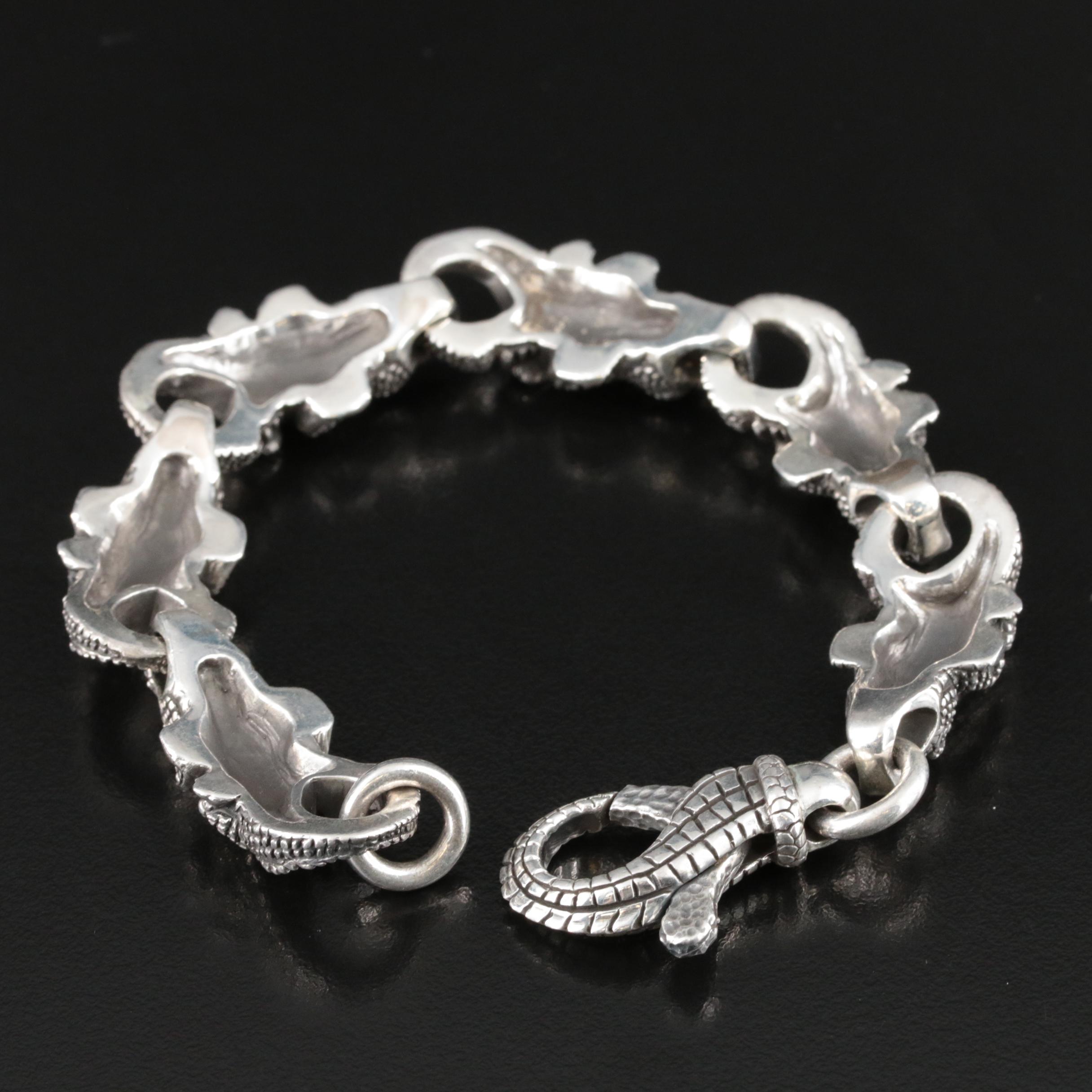 Sterling Alligator Link Bracelet