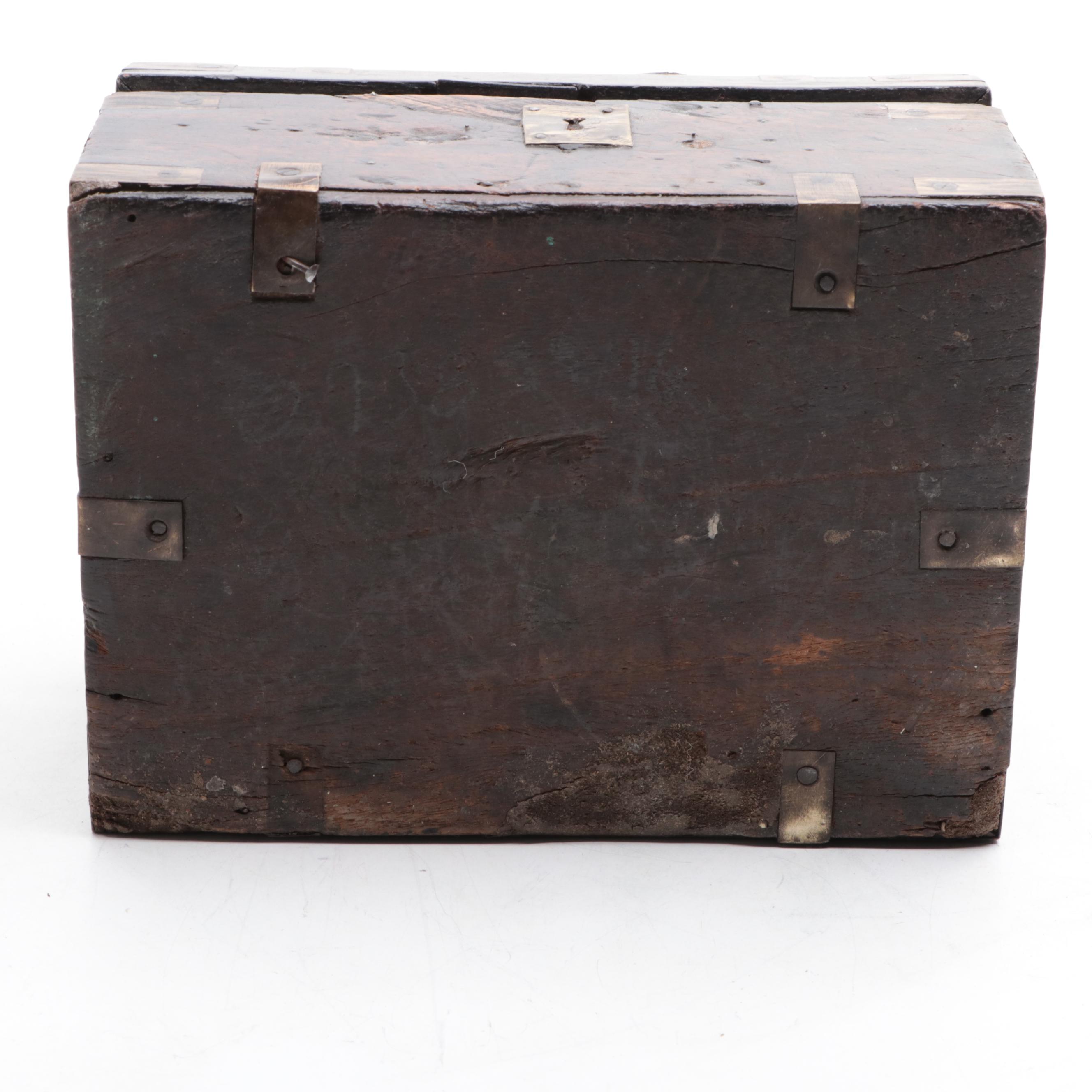 Chinese Elm and Inlaid Burl Wood Boxes with Petites Choses Bronze Figure of Girl