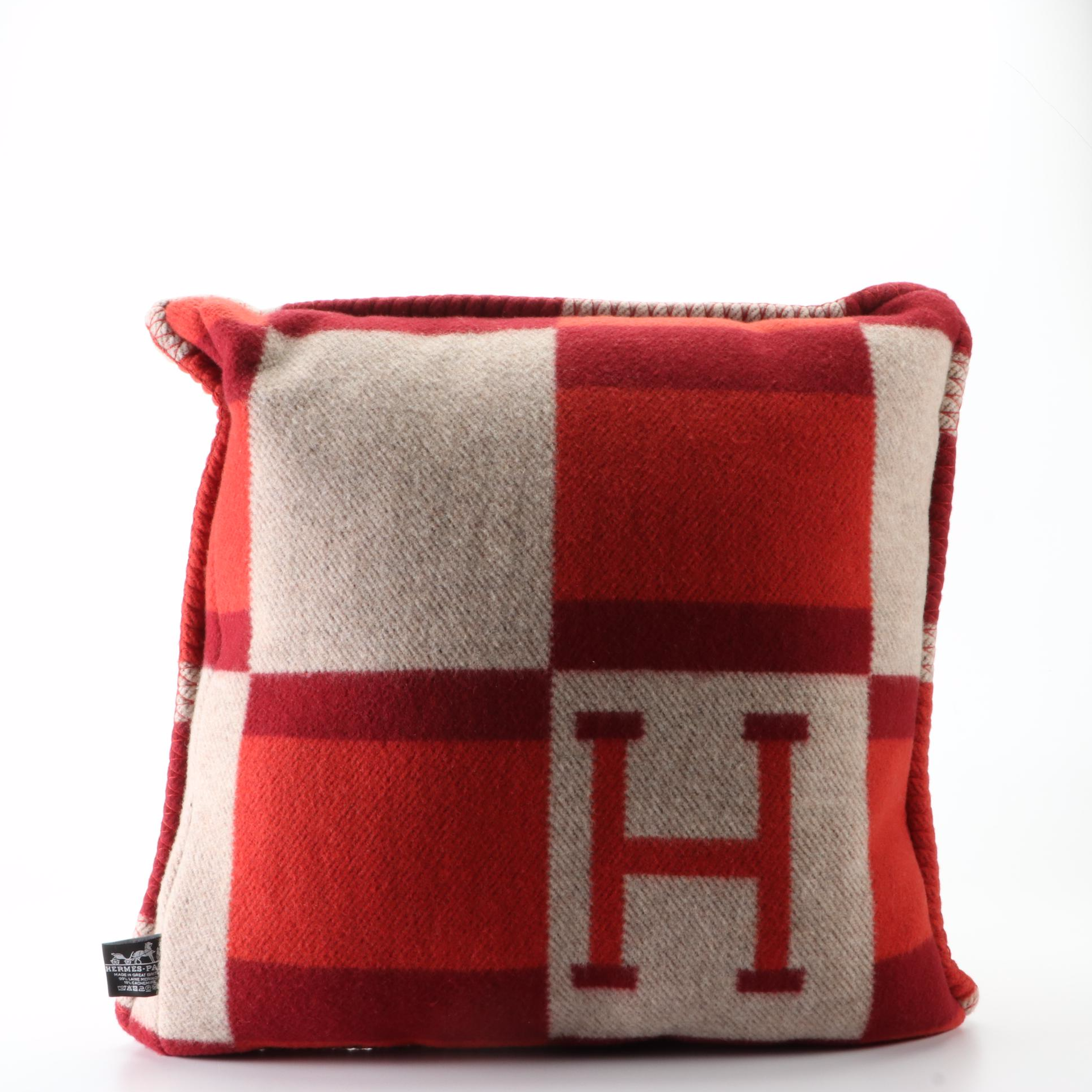 Hermès Avalon Bayadere Accent Pillow in Wool and Cashmere