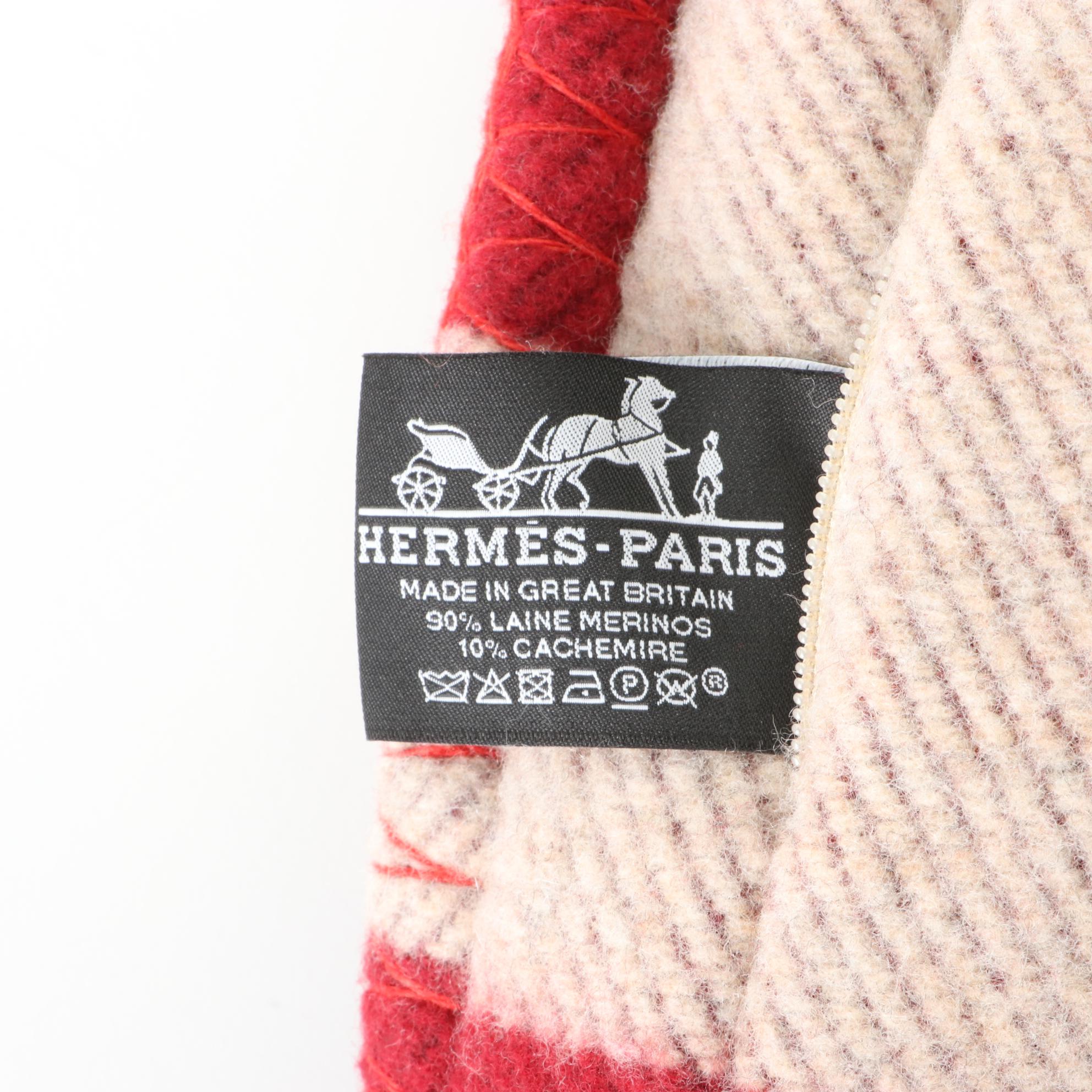 Hermès Avalon Bayadere Accent Pillow in Wool and Cashmere