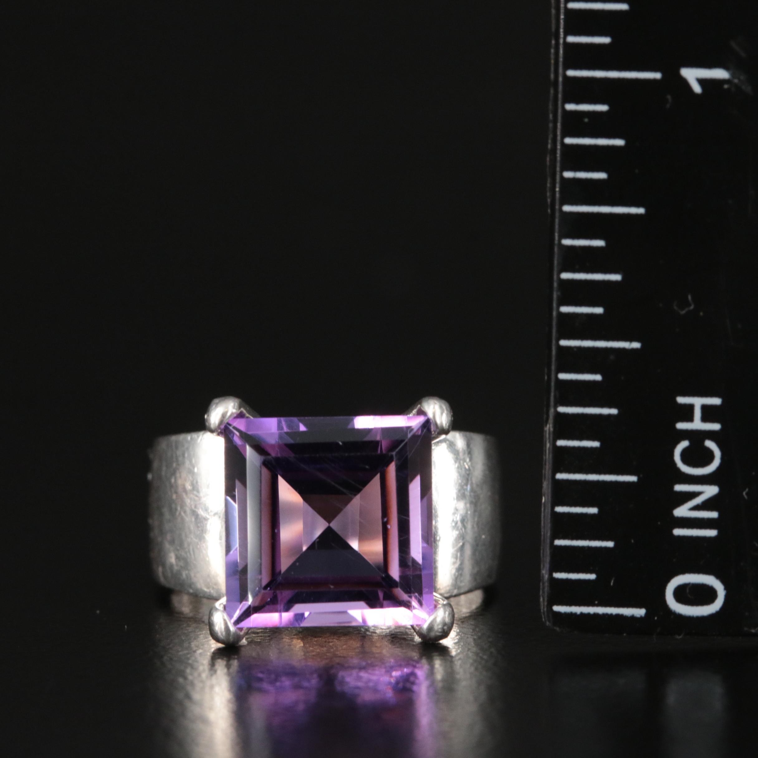 Sterling Amethyst and Cubic Zirconia Ring Collection