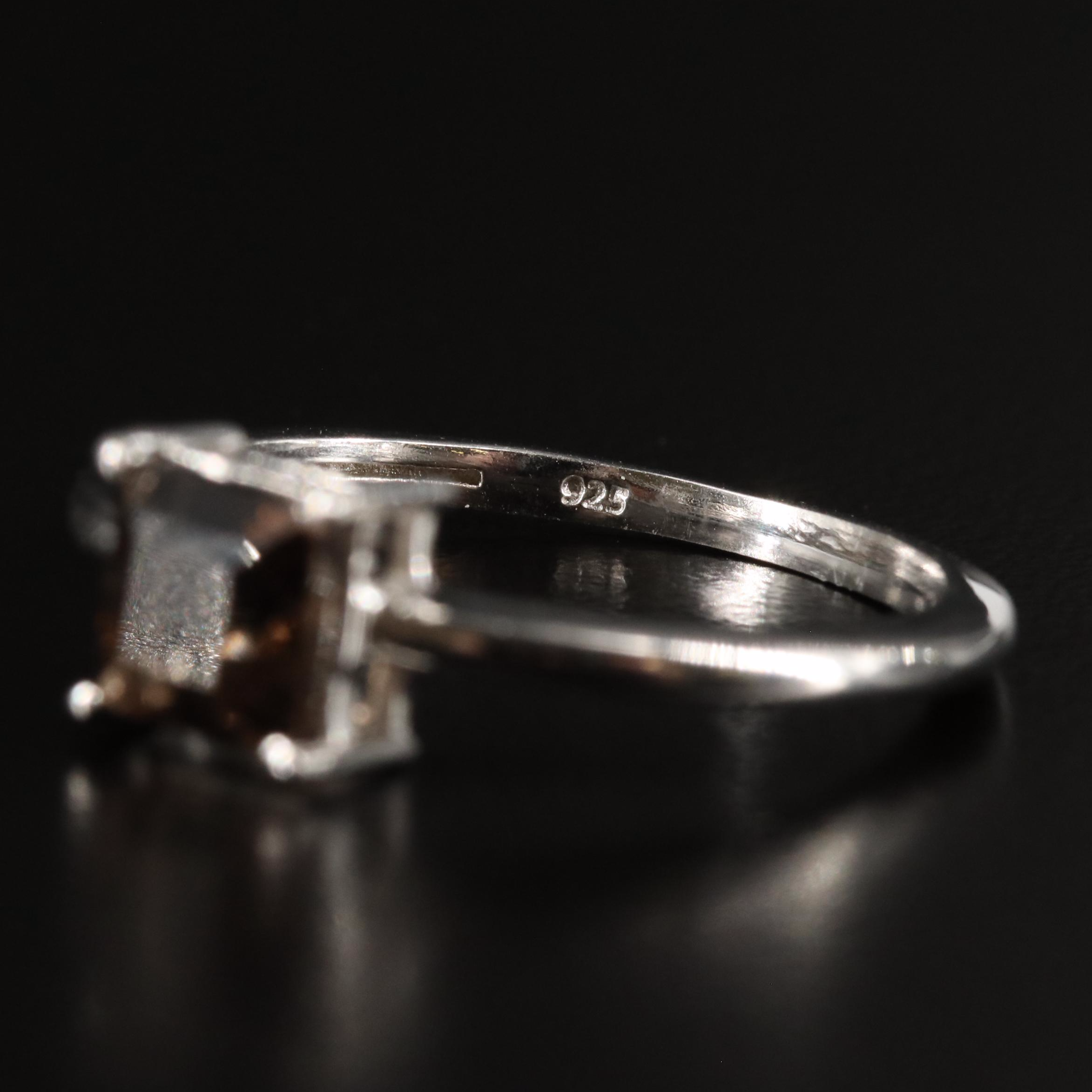 Sterling Smoky Quartz Ring