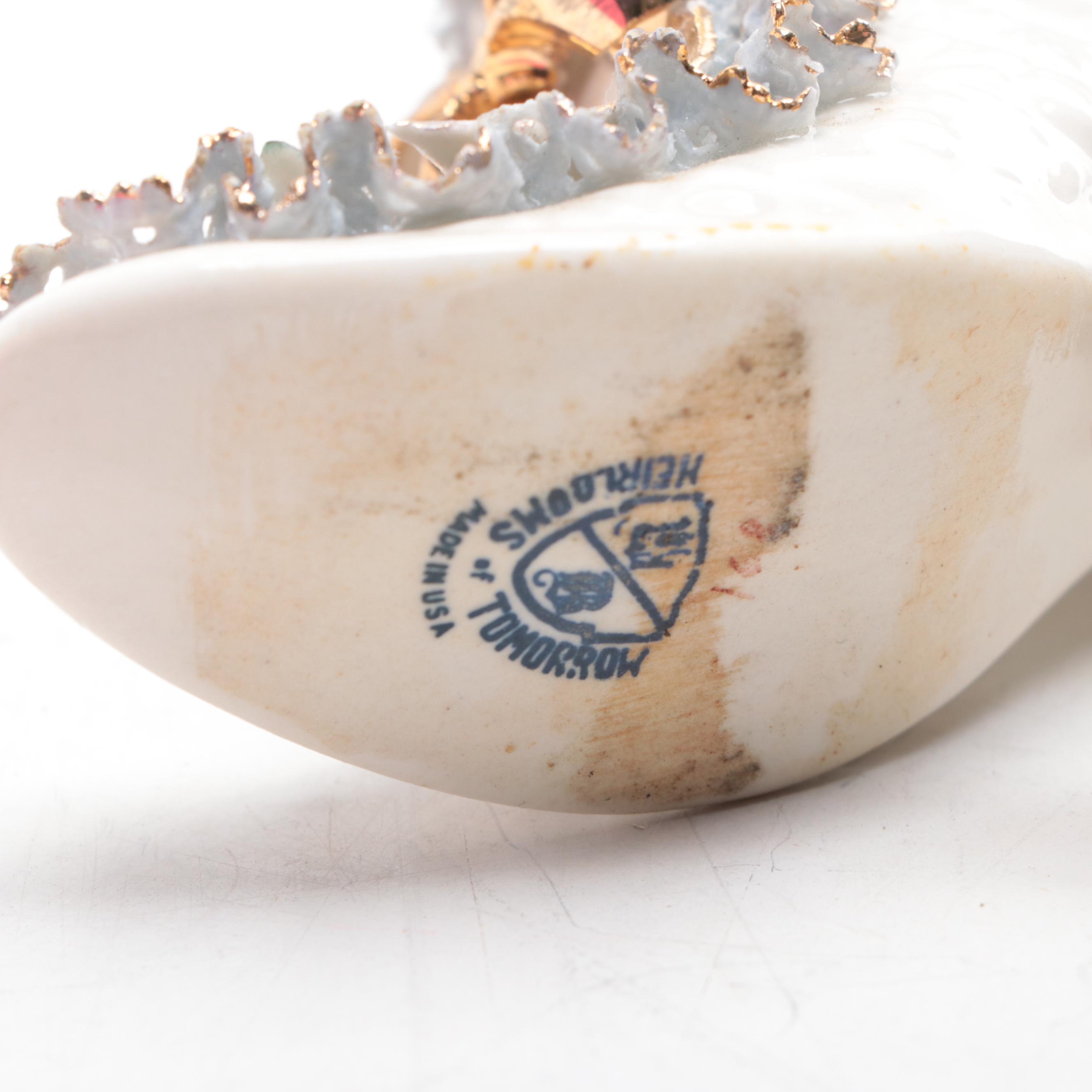 Dresden Lace Style Heirlooms of Tomorrow Porcelain Shoes and Figurine