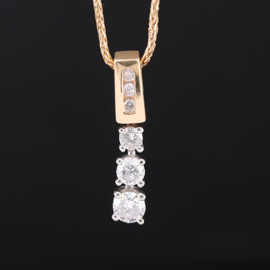 14K 0.53 CTW Diamond Pendant Necklace