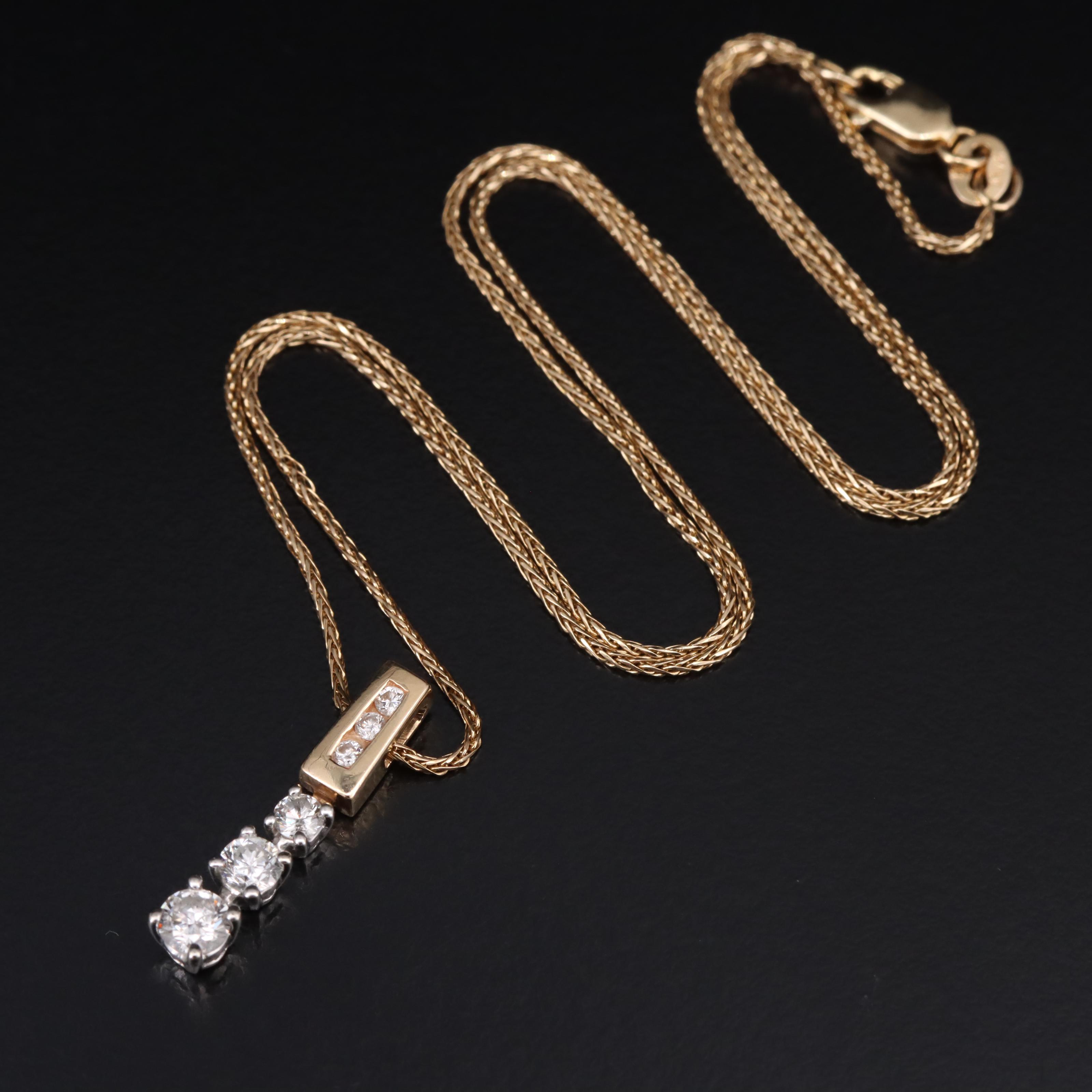 14K 0.53 CTW Diamond Pendant Necklace