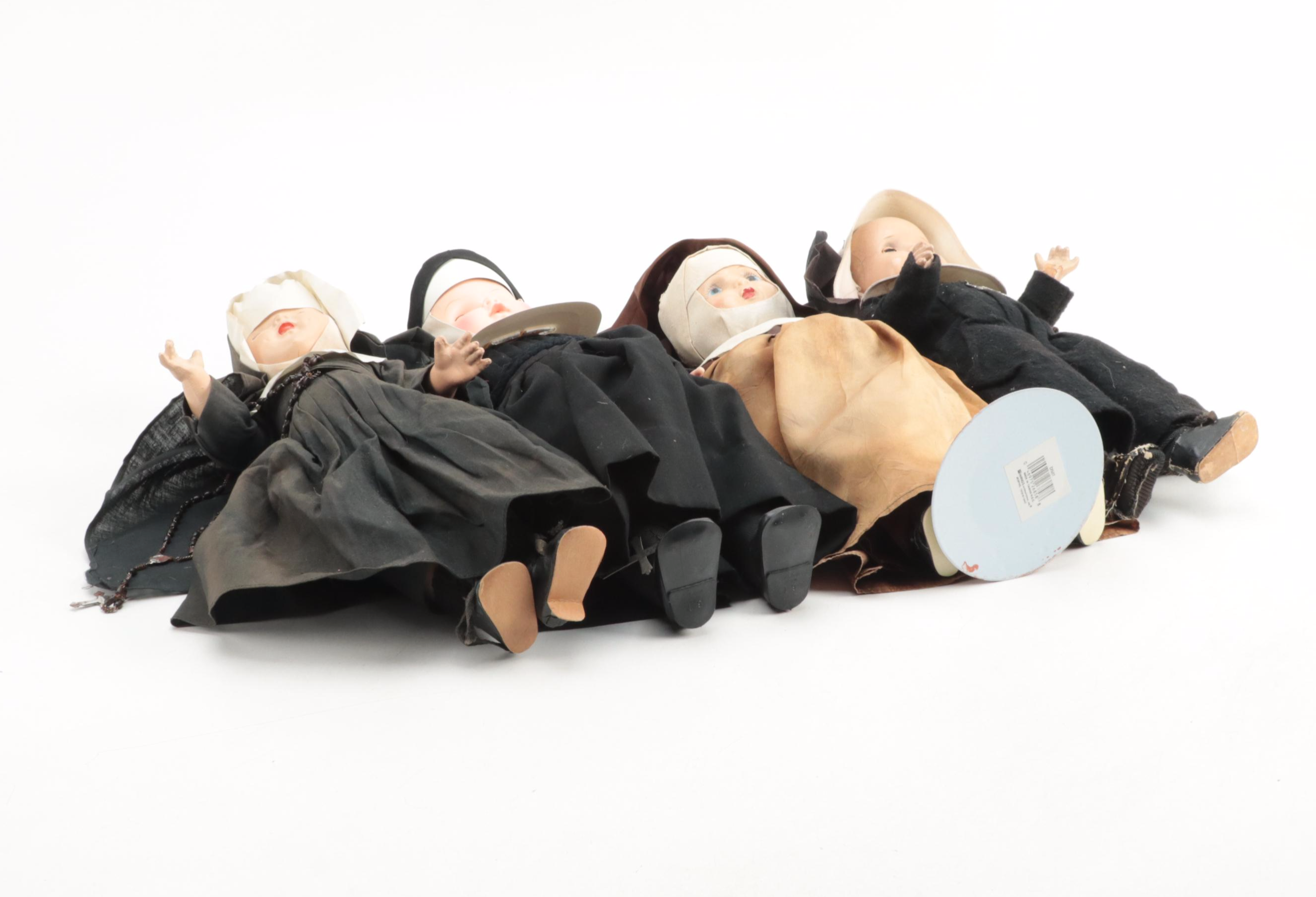 Composition and Plastic Jointed Nun Dolls, Early to Mid-20th Century
