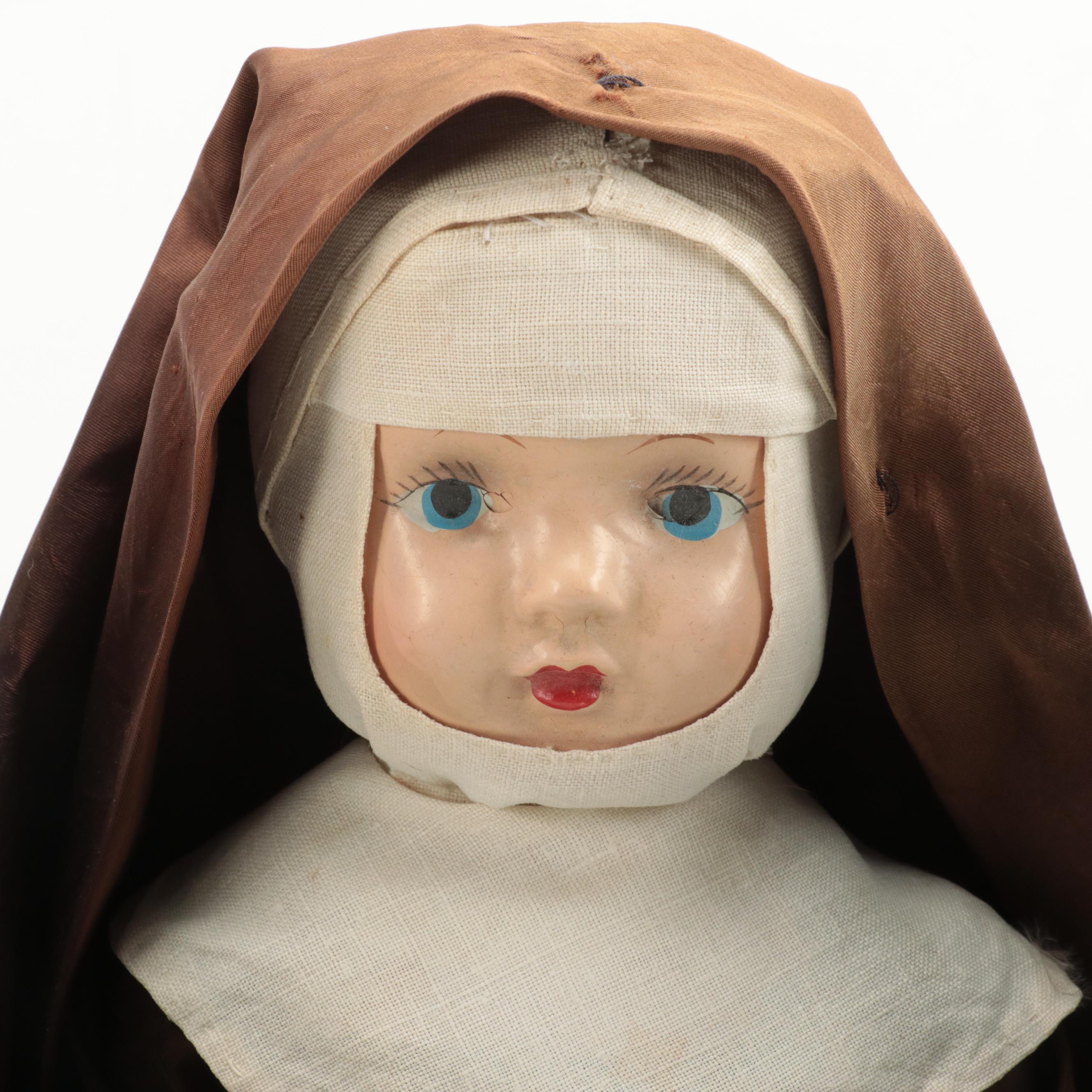 Composition and Plastic Jointed Nun Dolls, Early to Mid-20th Century