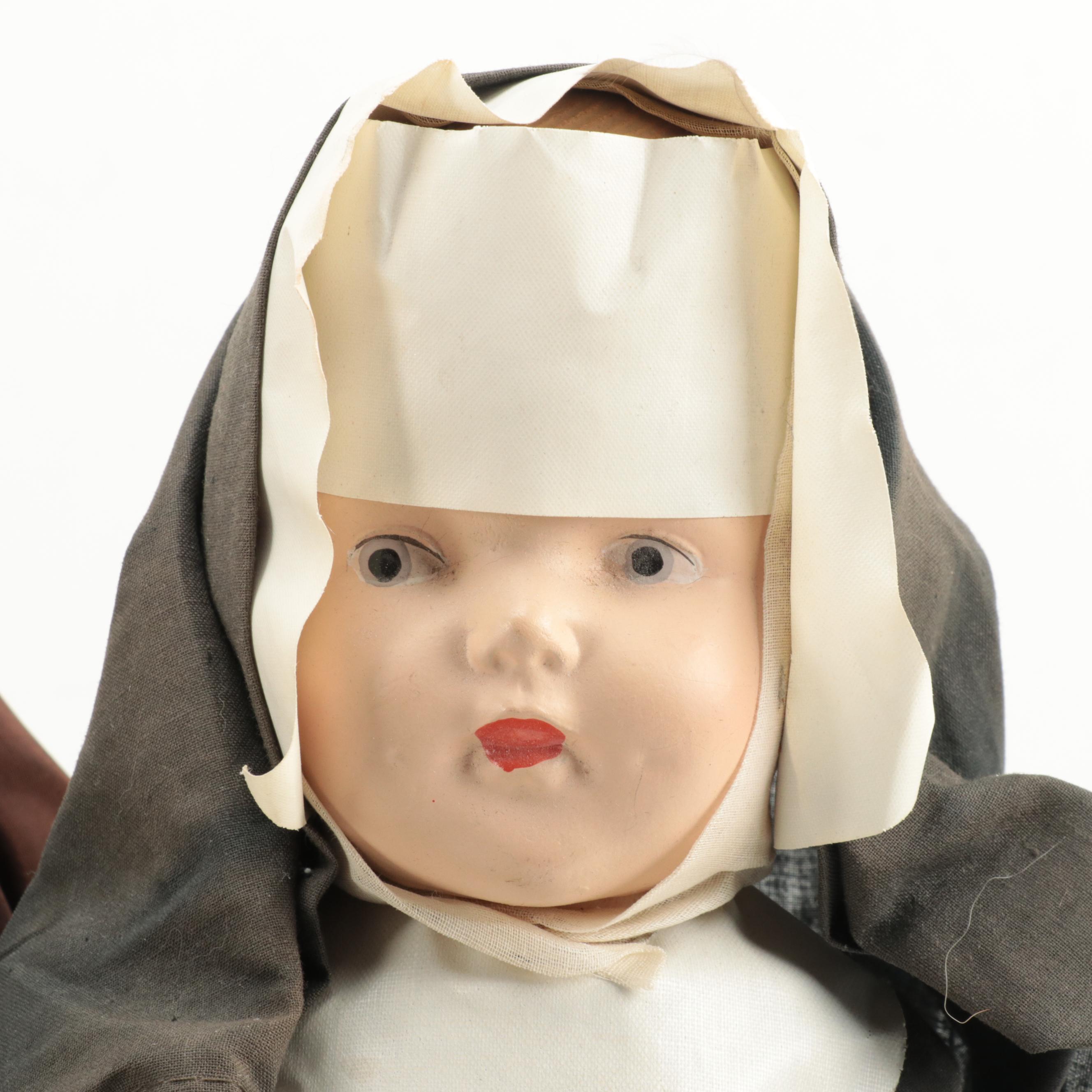 Composition and Plastic Jointed Nun Dolls, Early to Mid-20th Century